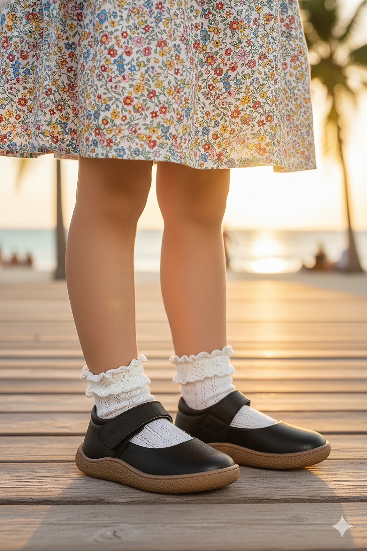 Lida %100 Deri Günlük Kız Çocuk Babet Ayakkabı Siyah - Görsel 4