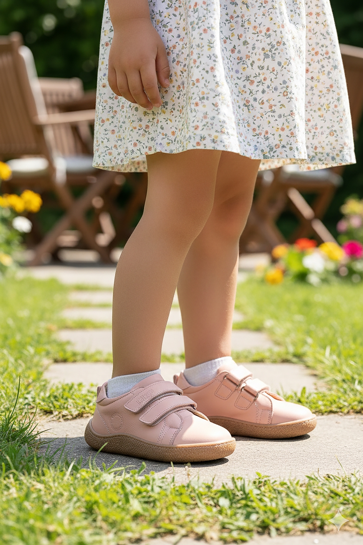 Luqa %100 Deri Günlük Kız Çocuk Spor Ayakkabı Pudra - Görsel 4