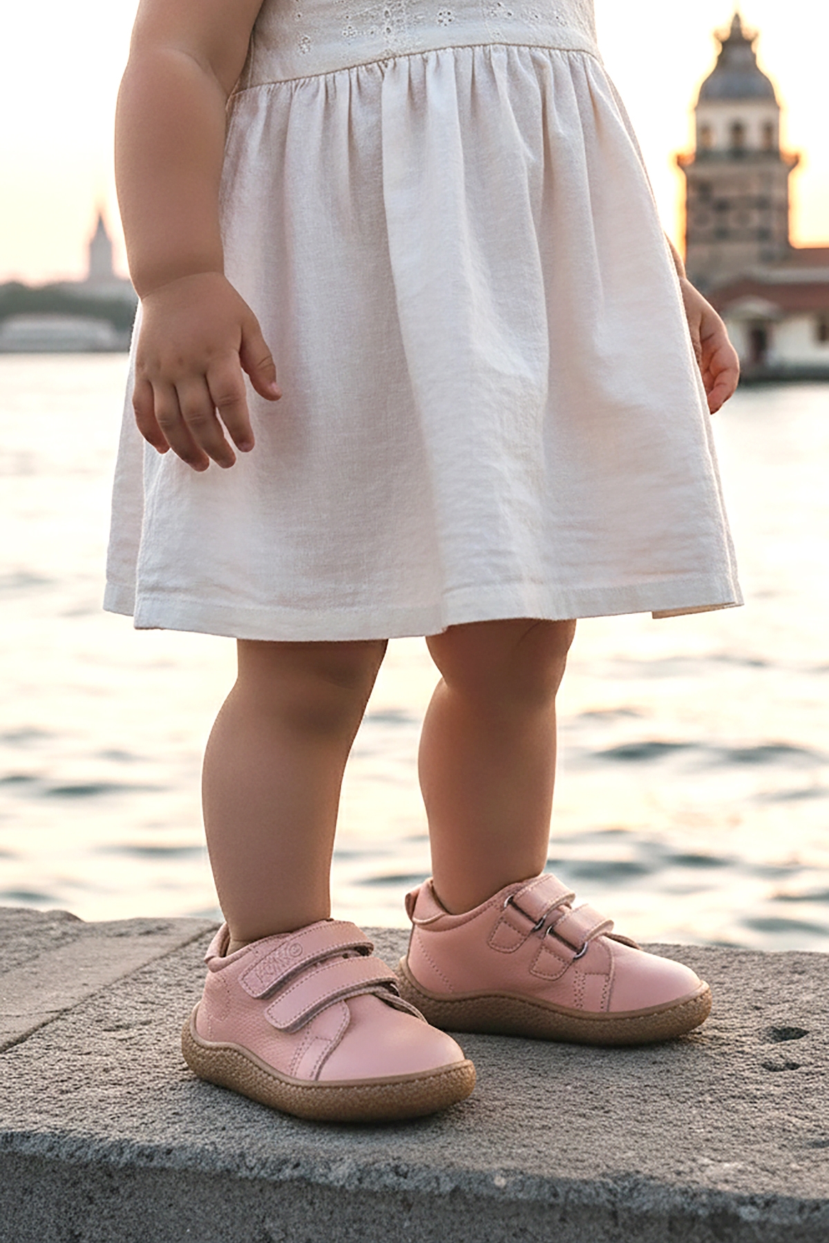 Luqa %100 Deri Günlük Kız Bebek Spor Ayakkabı Pudra - Görsel 4