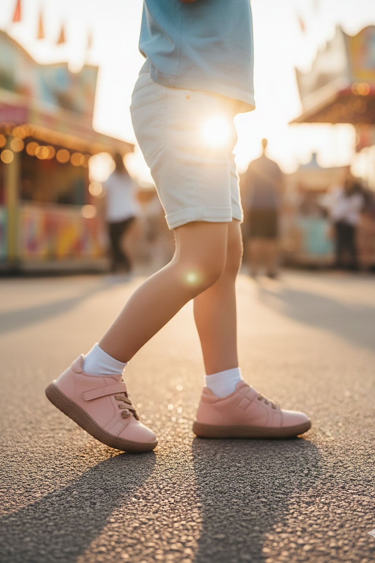 Arad %100 Deri Günlük Kız Çocuk Spor Ayakkabı Pudra - Görsel 4