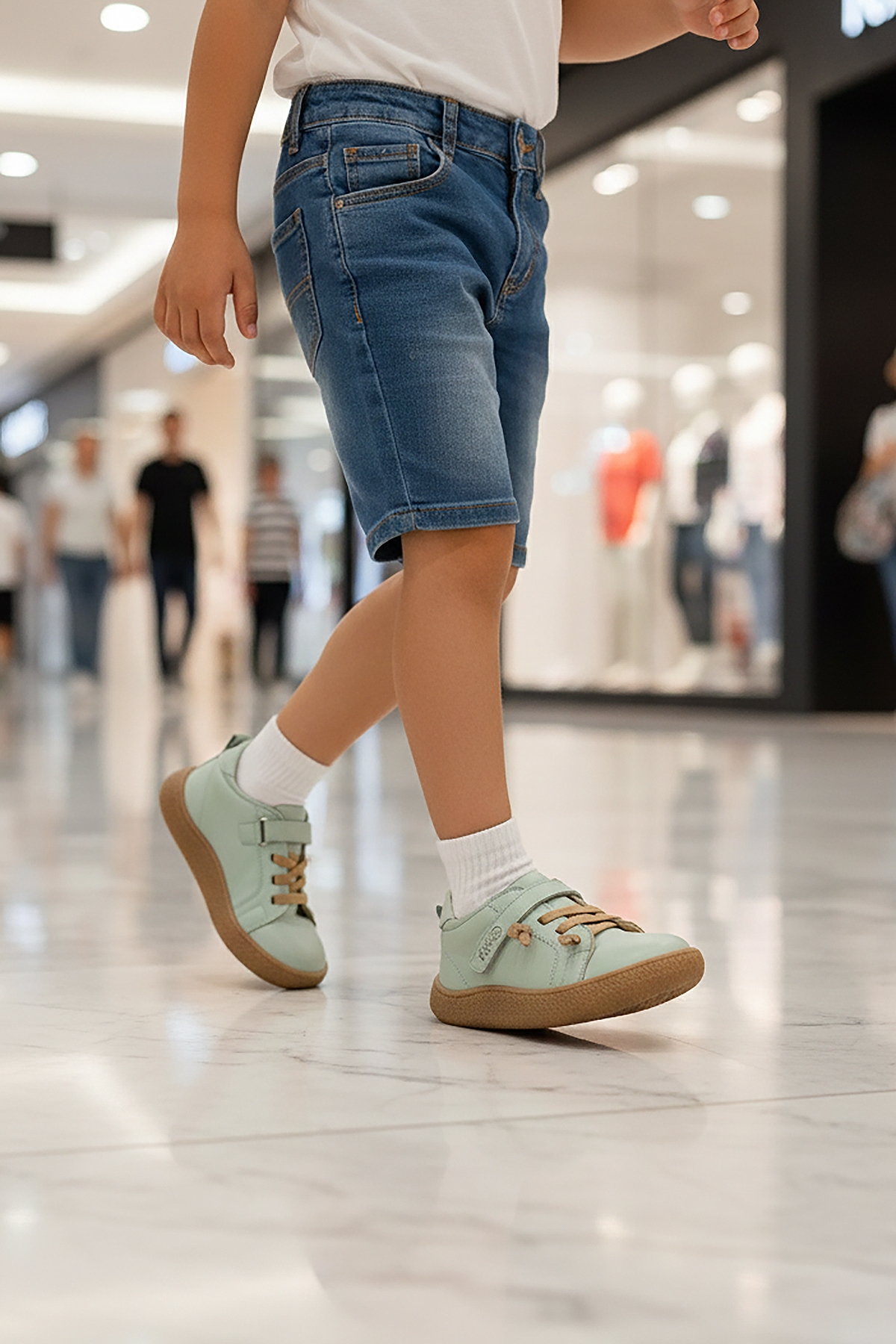 Arad %100 Deri Günlük Erkek Çocuk Spor Ayakkabı Su Yeşili - Görsel 4