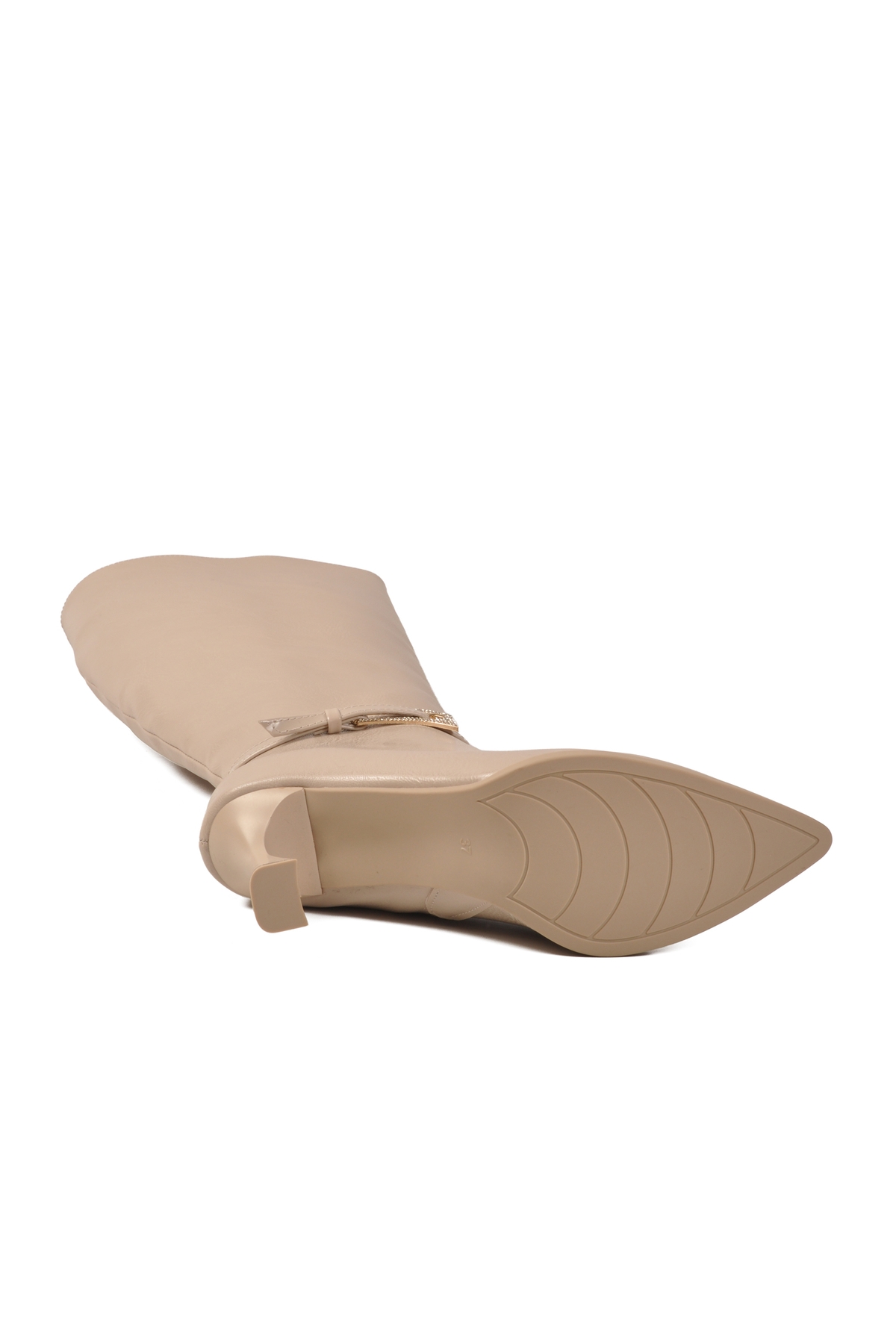 Ayakmod Ayakmod Bej Ten İçi Kürklü Fermuarlı Kadın İnce Topuklu Çizme 9652013 Z Bot | Flo Bej - 6. görsel