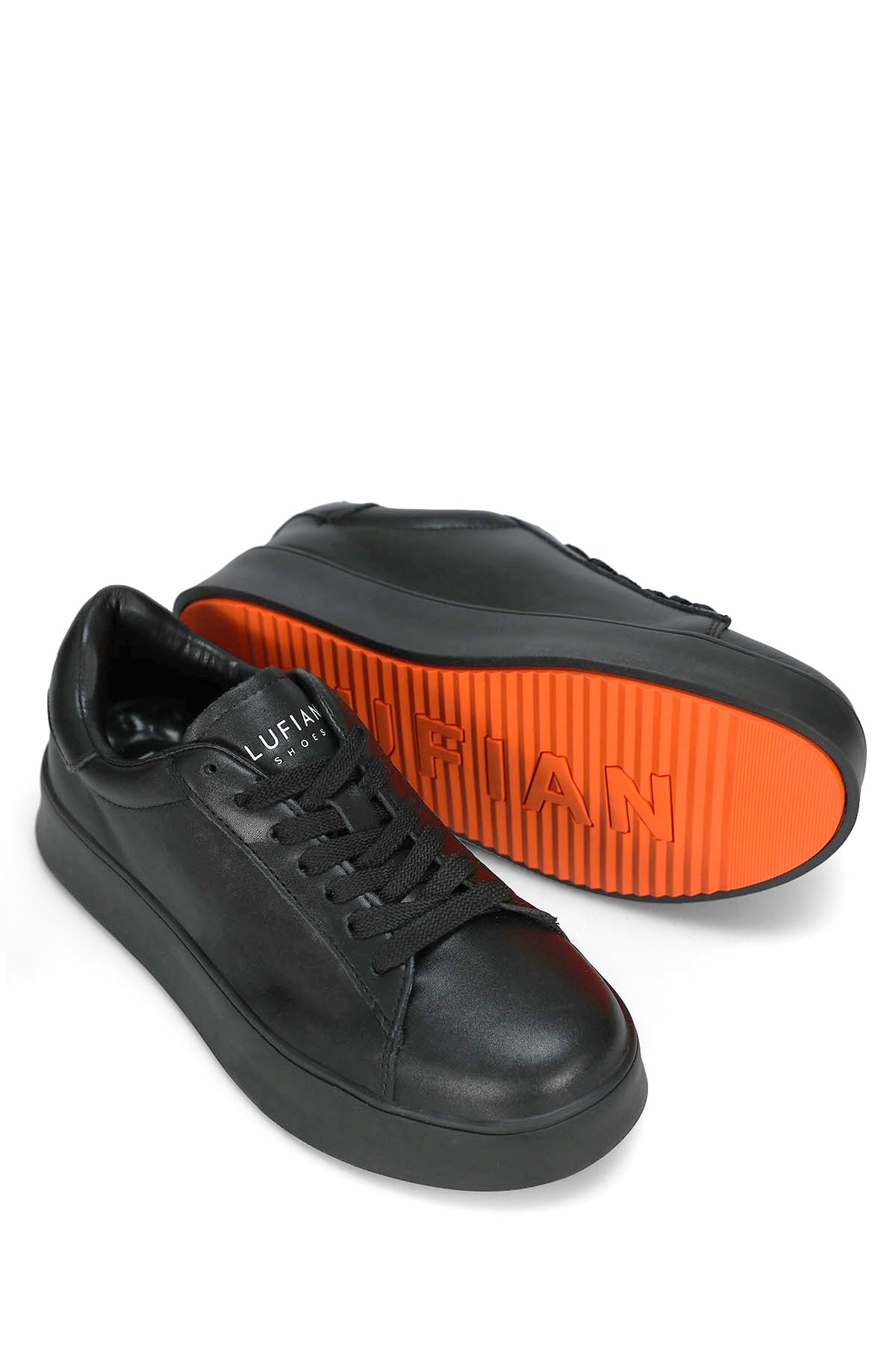 Lufian Lufian 122230051 Adel Kadın Hakiki Deri Klasik Sneaker Siyah | Flo Siyah - 4. görsel
