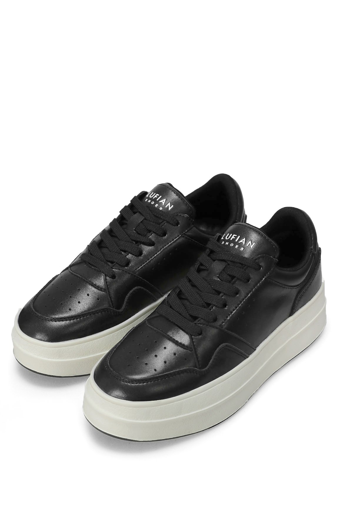 122230040 Vanessa Kadın Hakiki Deri Klasik Sneaker Siyah - Görsel 5