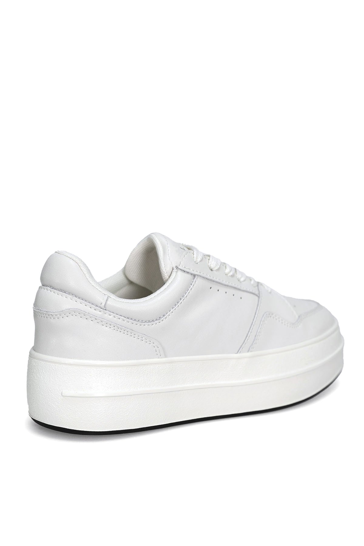 122230040 Vanessa Kadın Hakiki Deri Klasik Sneaker Beyaz - Görsel 4