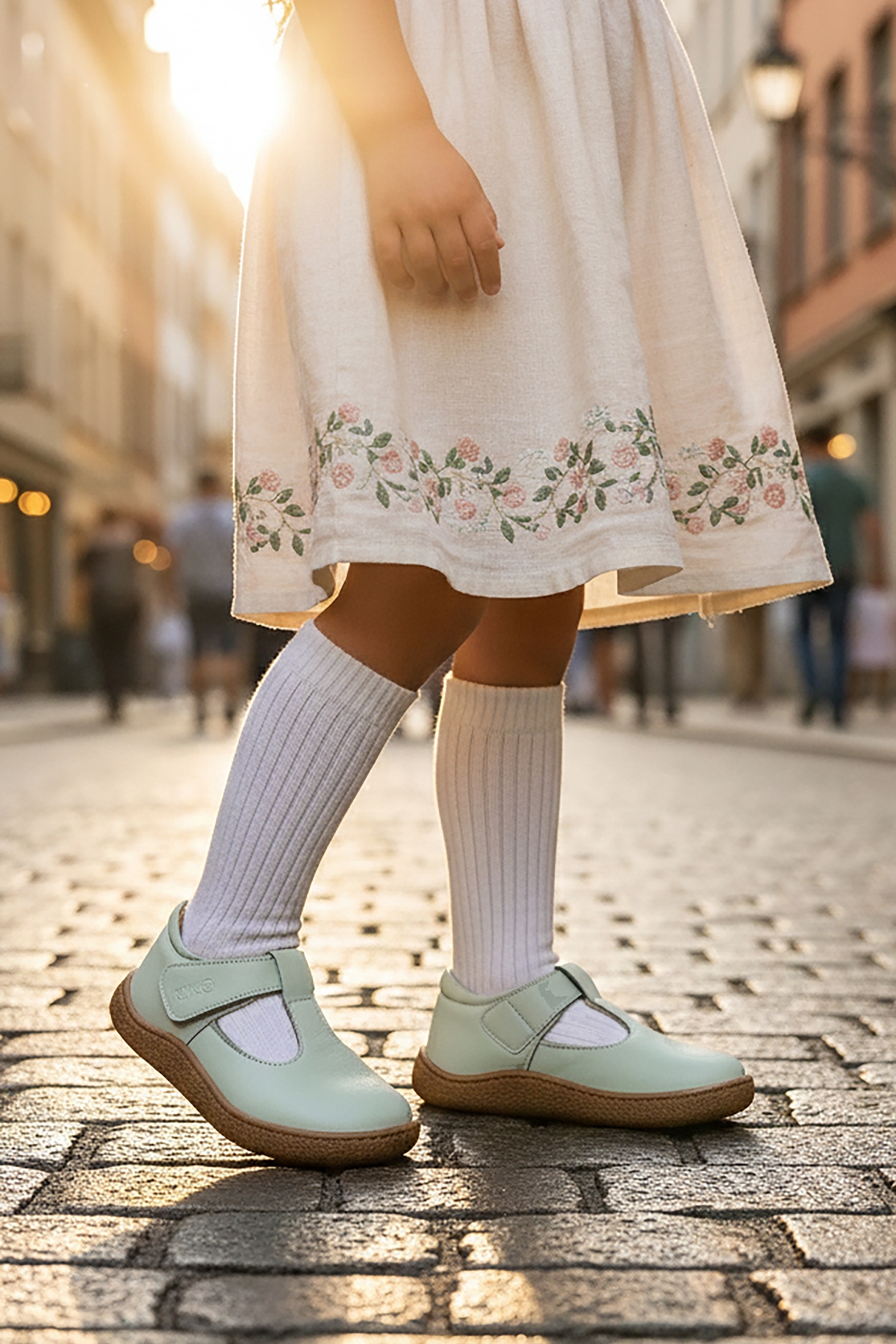 Lija %100 Deri Günlük Kız Çocuk Babet Ayakkabı Su Yeşili - Görsel 4