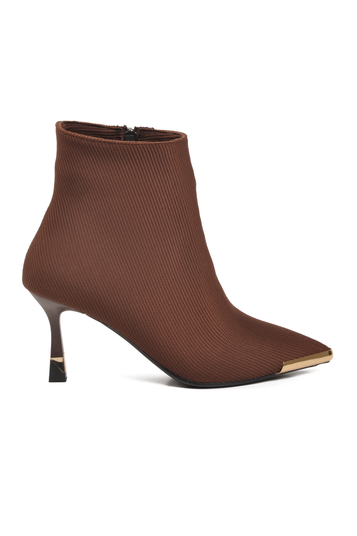 Kahve İçi Polarlı Fermuarlı Kadın Topuklu Bot 878605 Z - Görsel 2