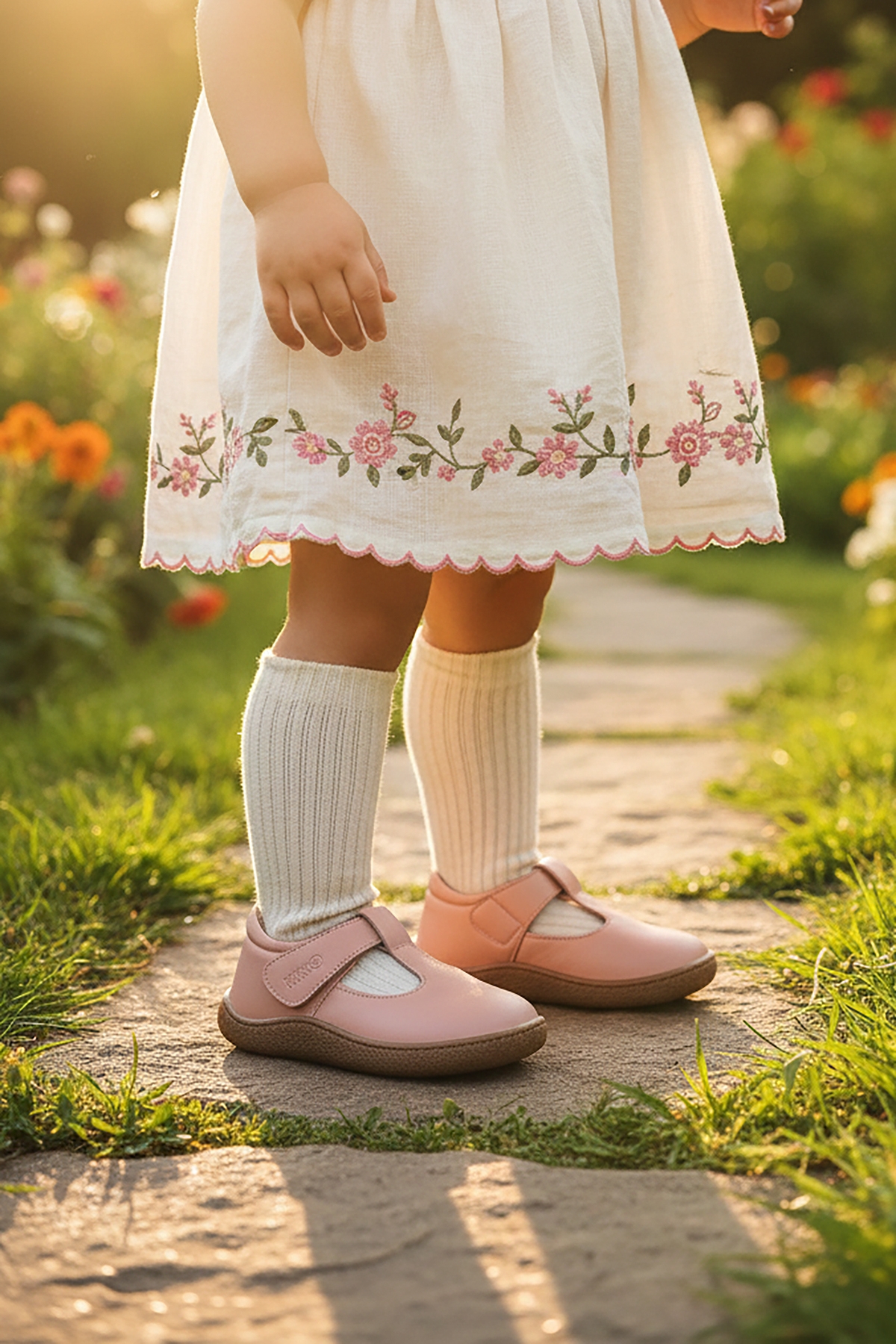 Lija %100 Deri Günlük Kız Çocuk Babet Ayakkabı Pudra - Görsel 4