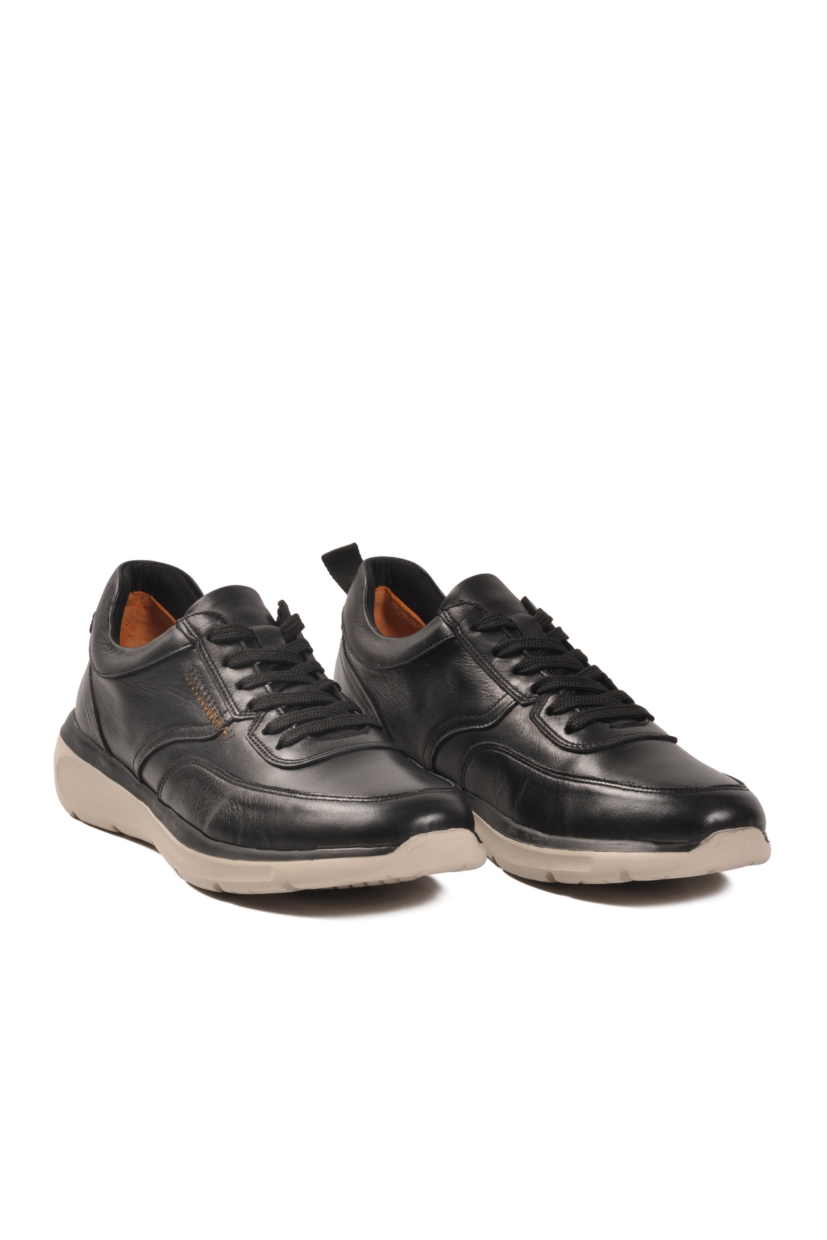 Siyah Hakiki Deri Bağcıklı Erkek Casual Ayakkabı 252012 M - Görsel 4