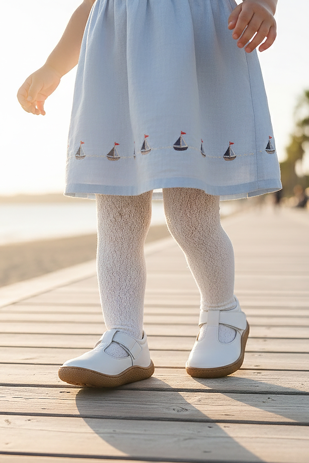 Lija %100 Deri Günlük Kız Çocuk Babet Ayakkabı Beyaz - Görsel 4