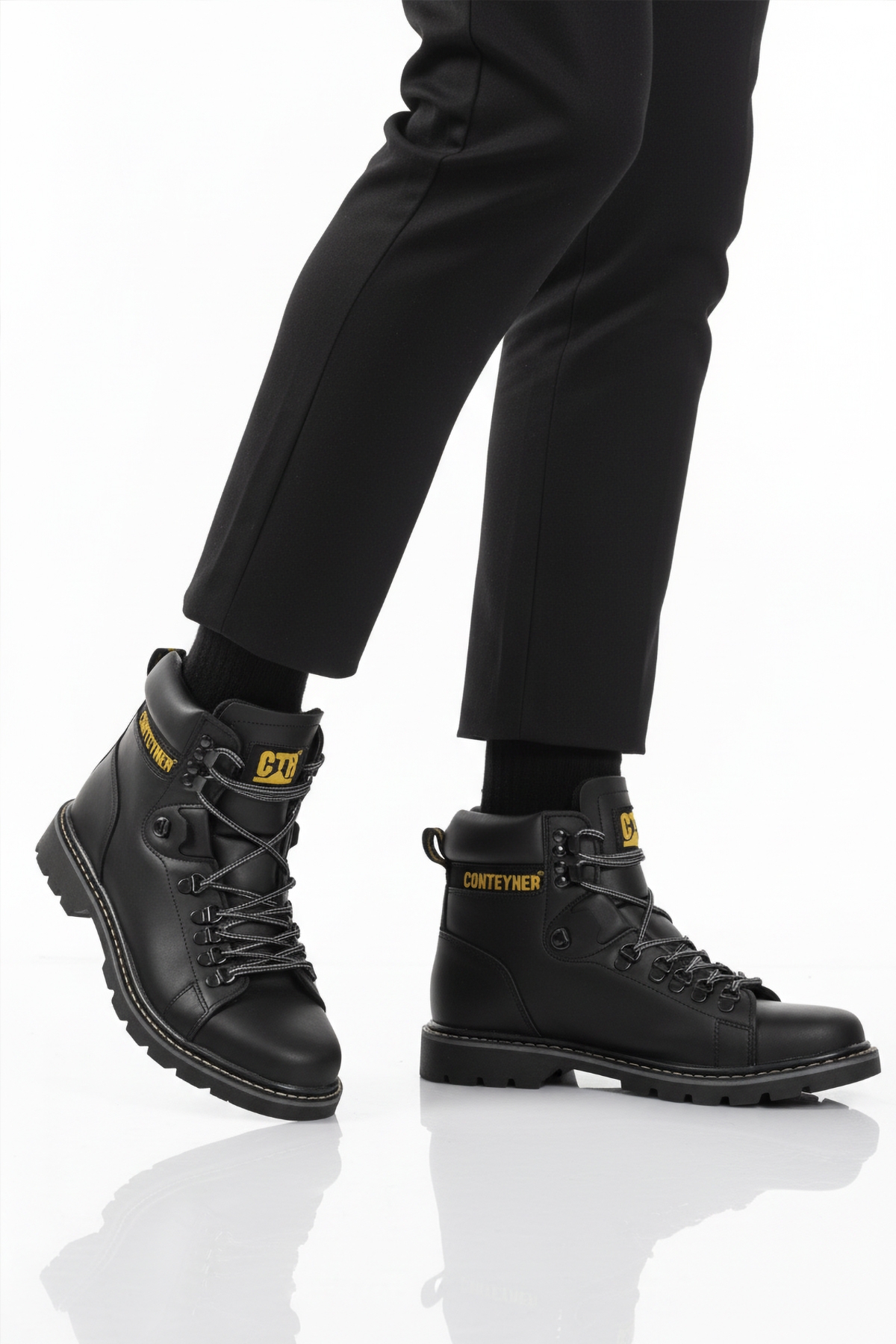 Conteyner Conteyner Siyah Bağcıklı Kaymaz Taban Erkek Bot 930 M | Flo Siyah - 2. görsel