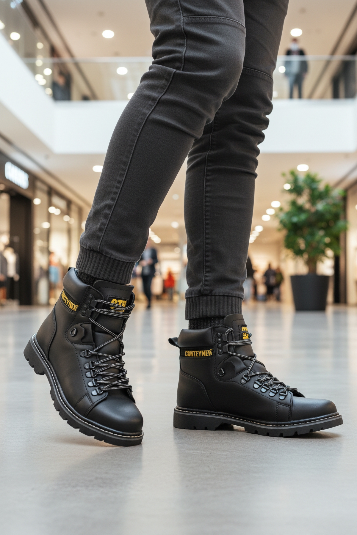 Conteyner Conteyner Siyah Bağcıklı Kaymaz Taban Erkek Bot 930 M | Flo Siyah - 4. görsel