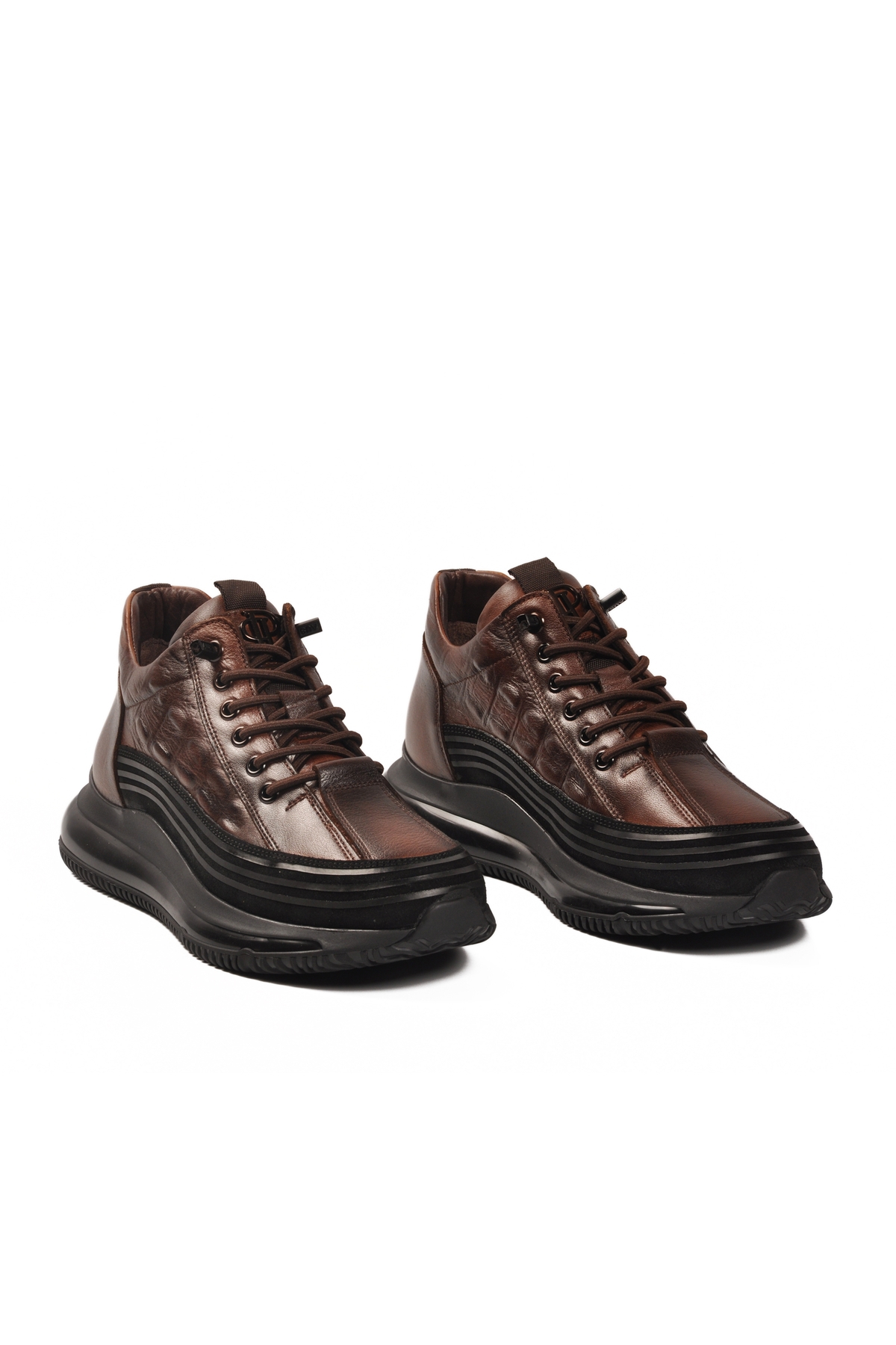 Voyager Voyager Taba Hakiki Deri Kaymaz Taban Elastik Bağcıklı Erkek Sneaker E053 M | Flo Taba - 4. görsel