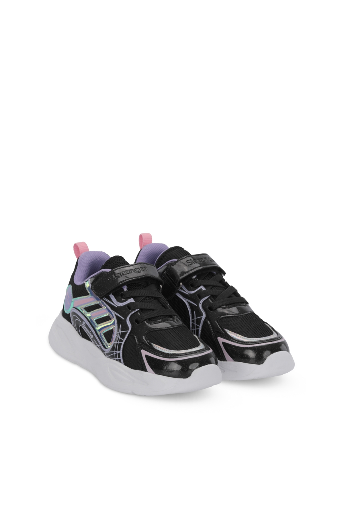 KELSY Kız Çocuk Cırt Cırtlı Siyah / Mor Günlük Spor Ayakkabısı - Görsel 3