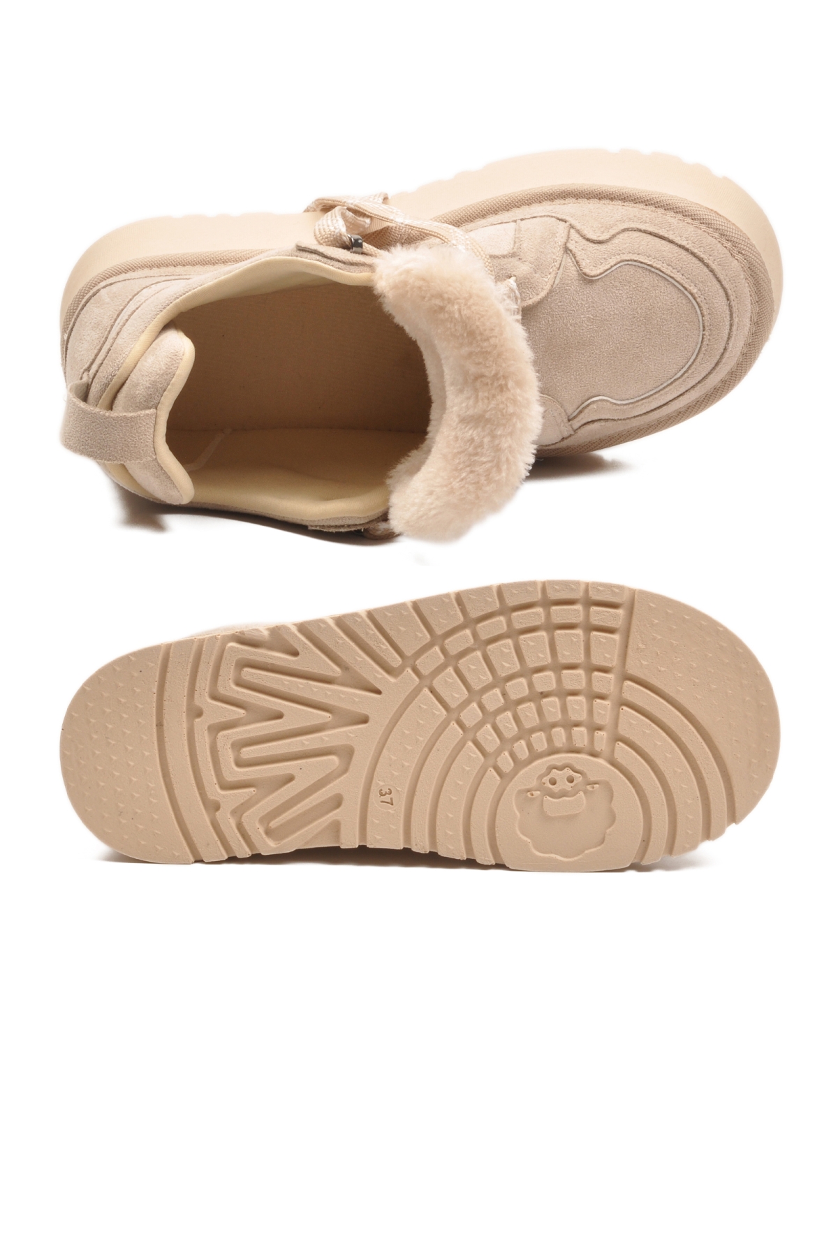 Walkway Walkway Walyway 2613 Polarlı Kaymaz Bağcıklı Bej Kadın Bot | Flo Bej - 5. görsel