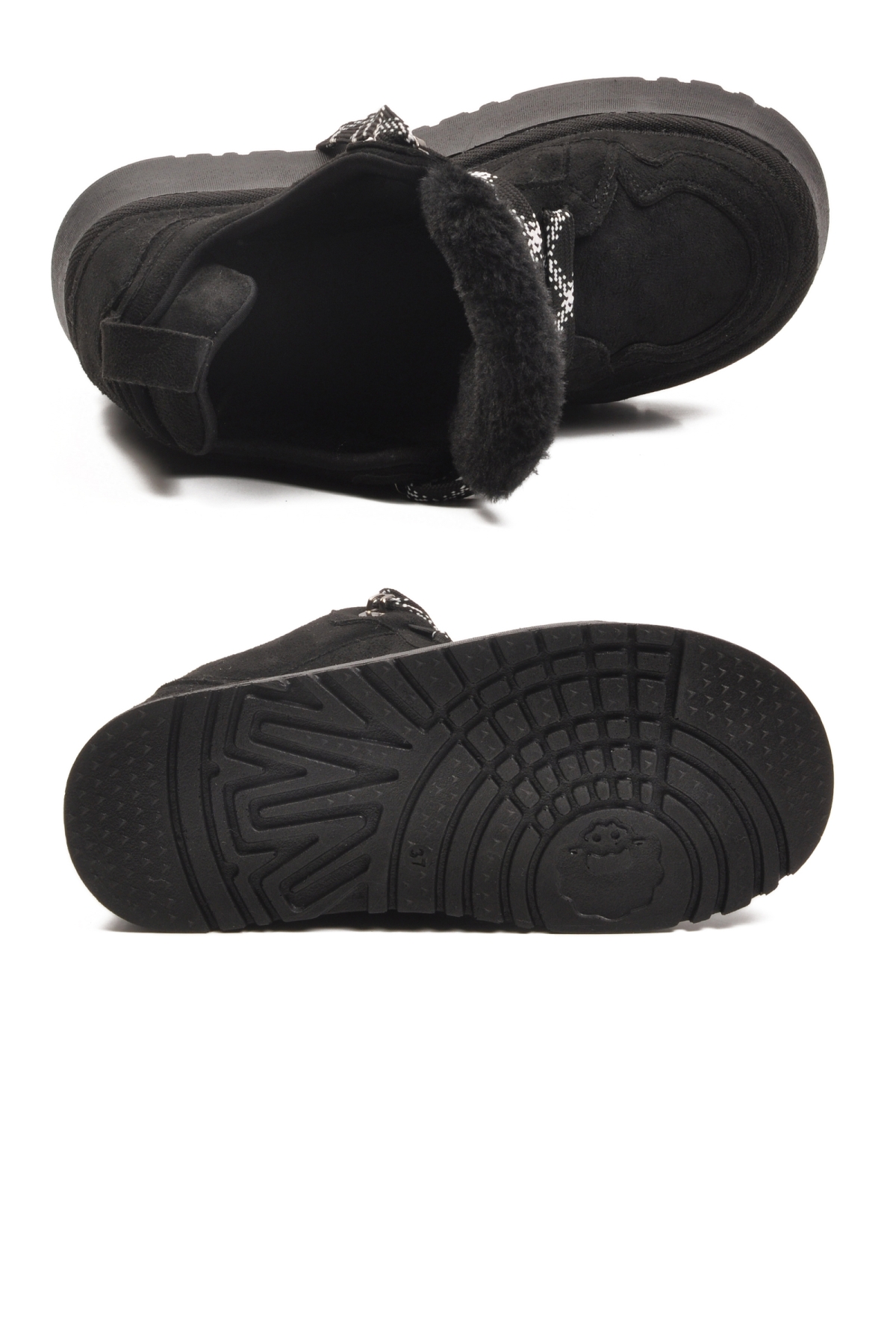 Walkway Walkway Walyway 2613 Polarlı Kaymaz Bağcıklı Siyah Kadın Bot | Flo Siyah - 5. görsel