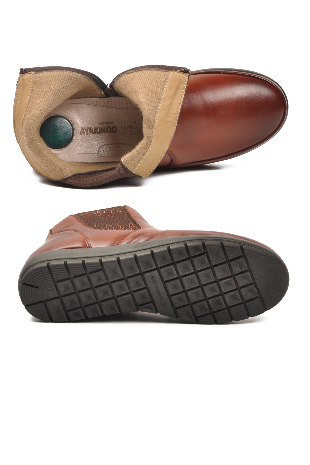 302 Jel Taban Anatomik Fermuarlı Taba Kadın Bot - Görsel 6