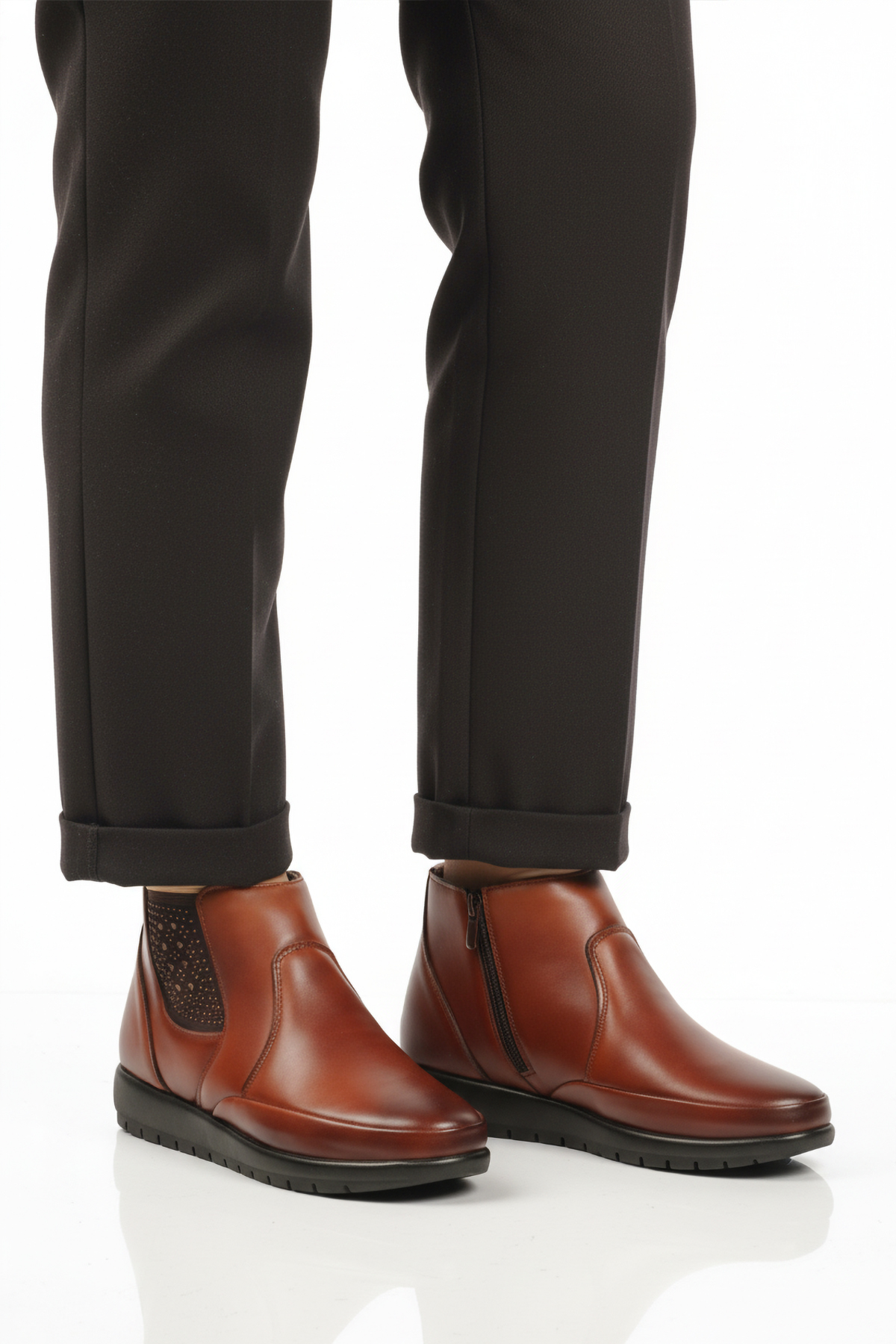 Ayakmod Ayakmod 301 Jel Taban Anatomik Fermuarlı Taba Kadın Bot | Flo Taba - 3. görsel