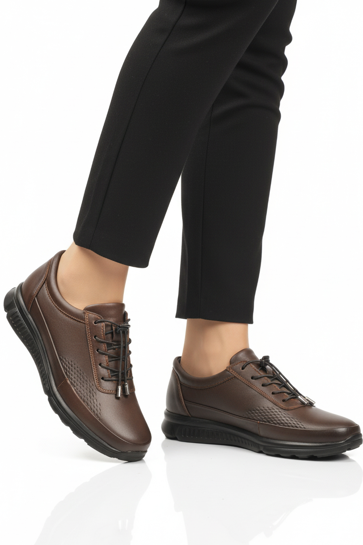 Ayakmod Ayakmod Kahverengi 695 Hakiki Deri Ortopedik Kahve Kadın Günlük Ayakkabı Casual Ayakkabı | Flo Kahverengi - 3. görsel