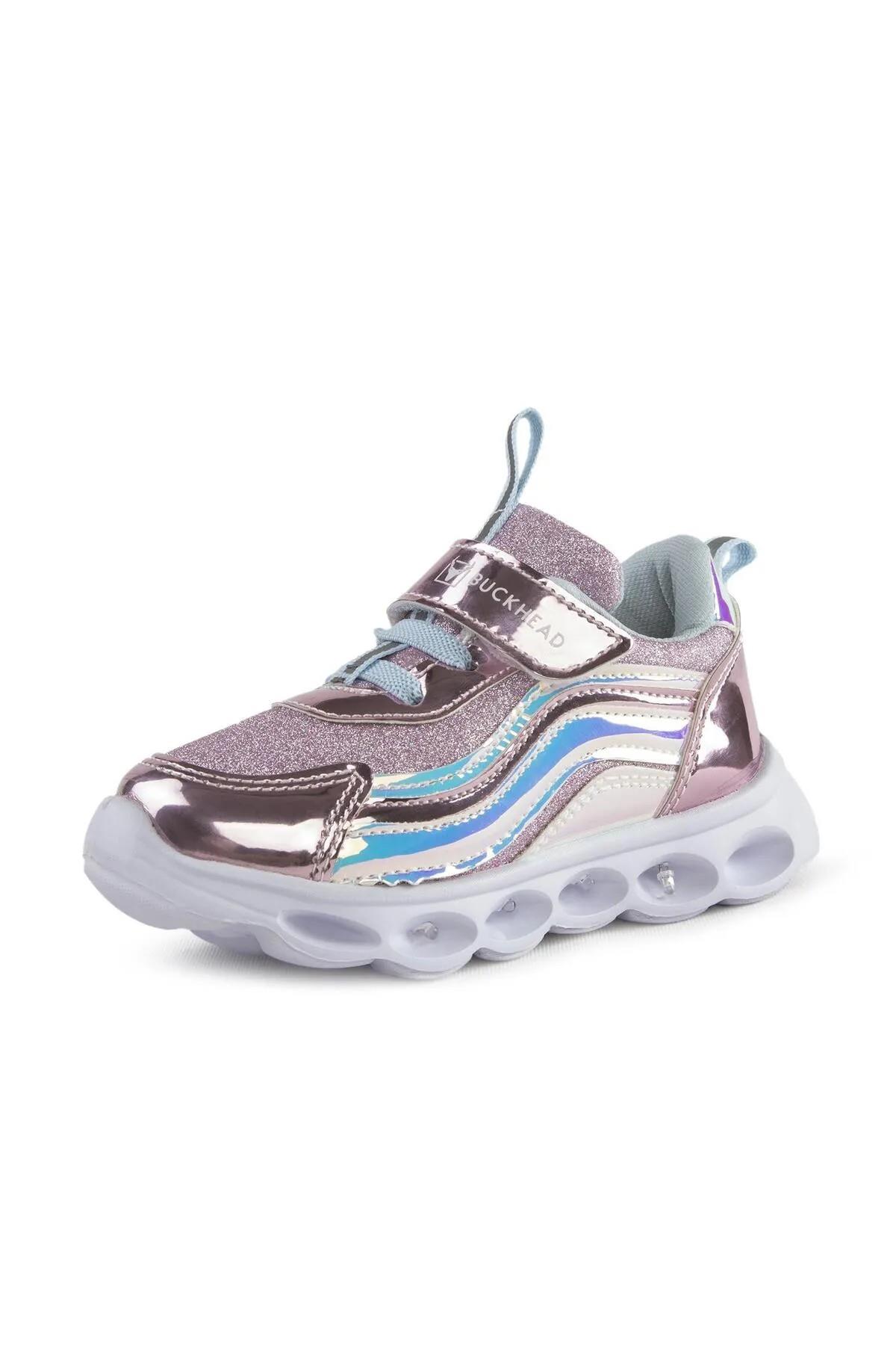 Buckhead Buckhead Pembe BUCK4246-088 Trio Shiny Hologram Kız Çocuk Günlük Spor Ayakkabı Sneaker | Flo Pembe - 3. görsel