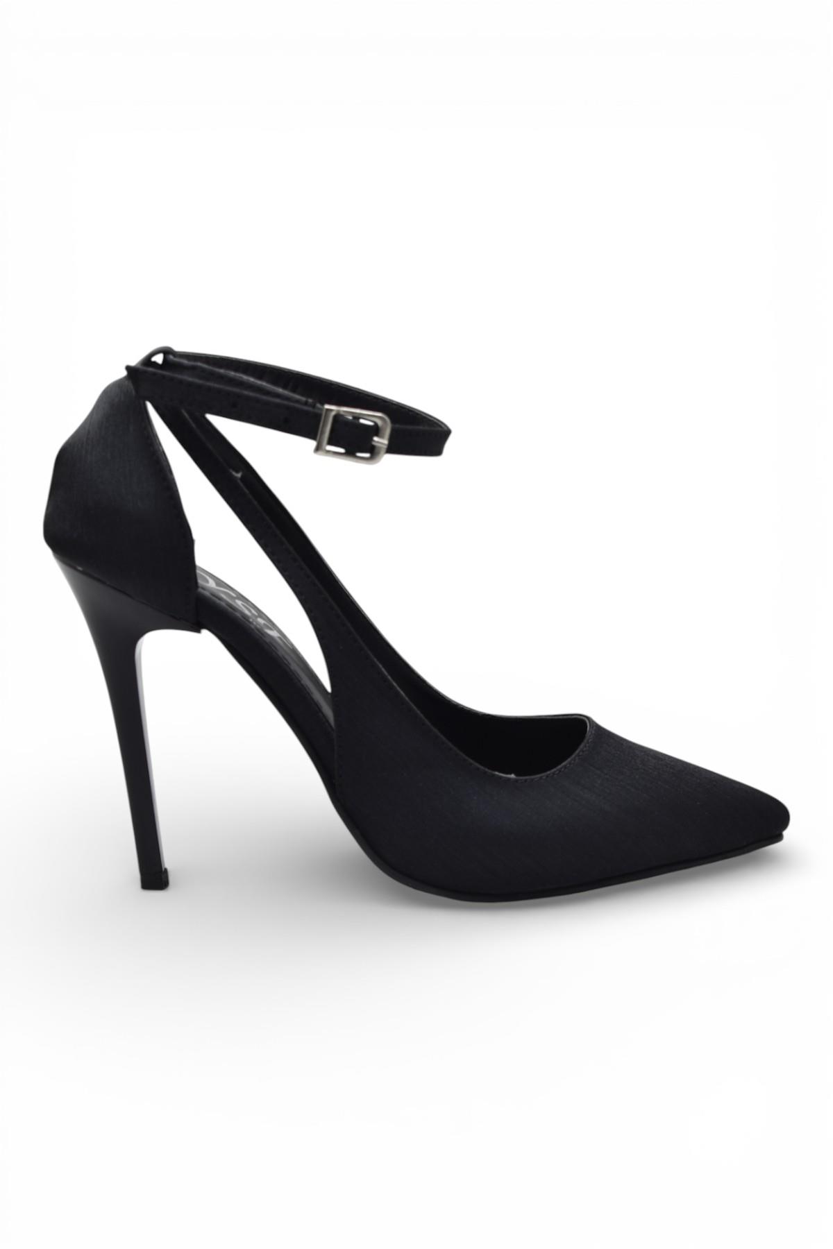 802 Bilekten Bağlamalı Kadın Topuklu Ayakkabı 9,5 cm Kadeh Topuk Abiye Düğün Nişan Ayakkabısı - Görsel 4