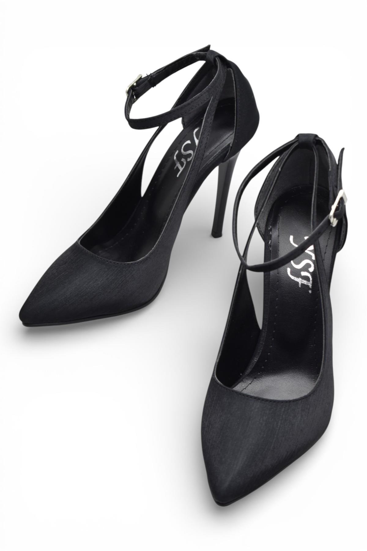 802 Bilekten Bağlamalı Kadın Topuklu Ayakkabı 9,5 cm Kadeh Topuk Abiye Düğün Nişan Ayakkabısı - Görsel 5