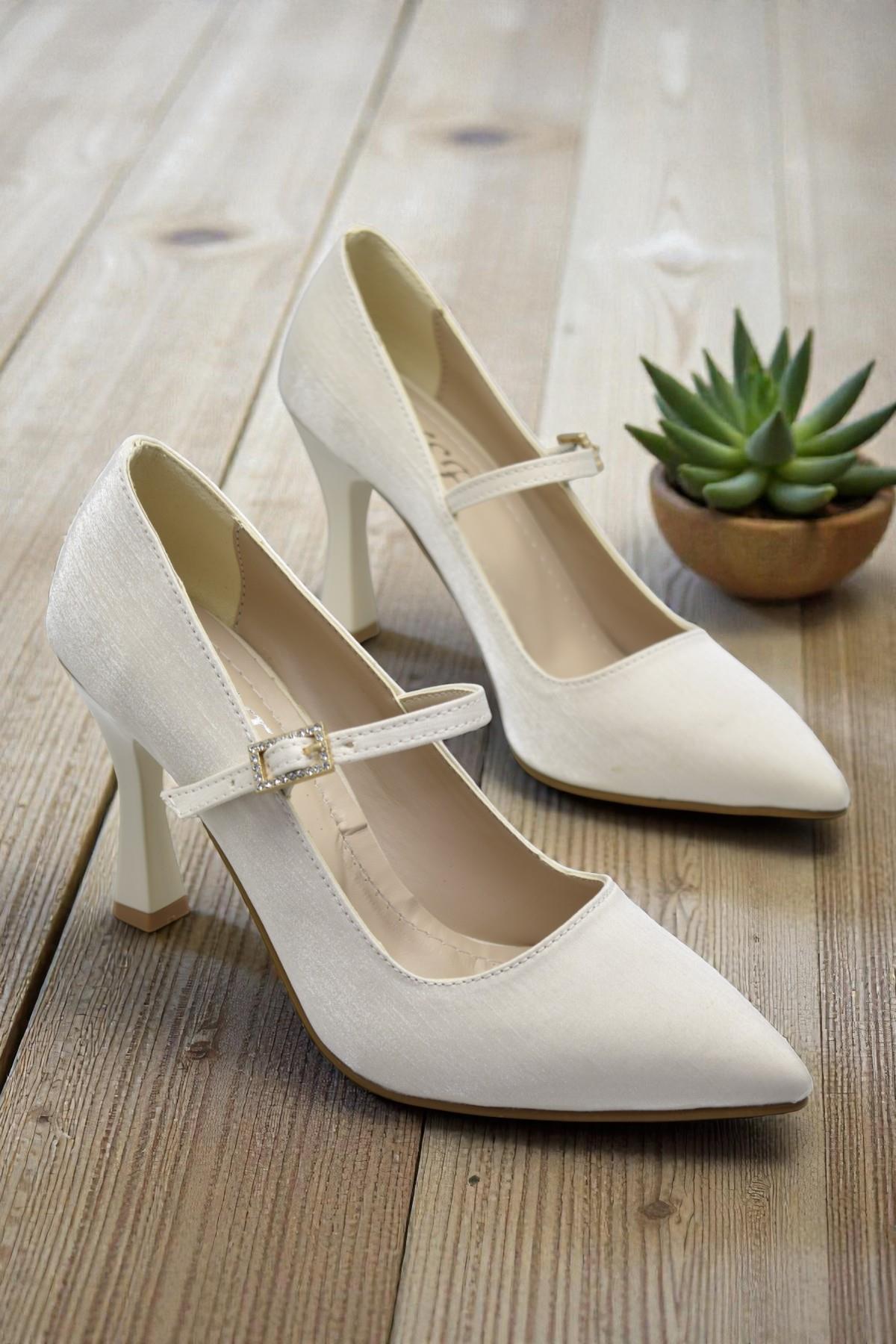 801 Kadın Topuklu Ayakkabı 9 cm Kadeh Topuk Abiye Düğün Nişan Ayakkabısı - Görsel 4