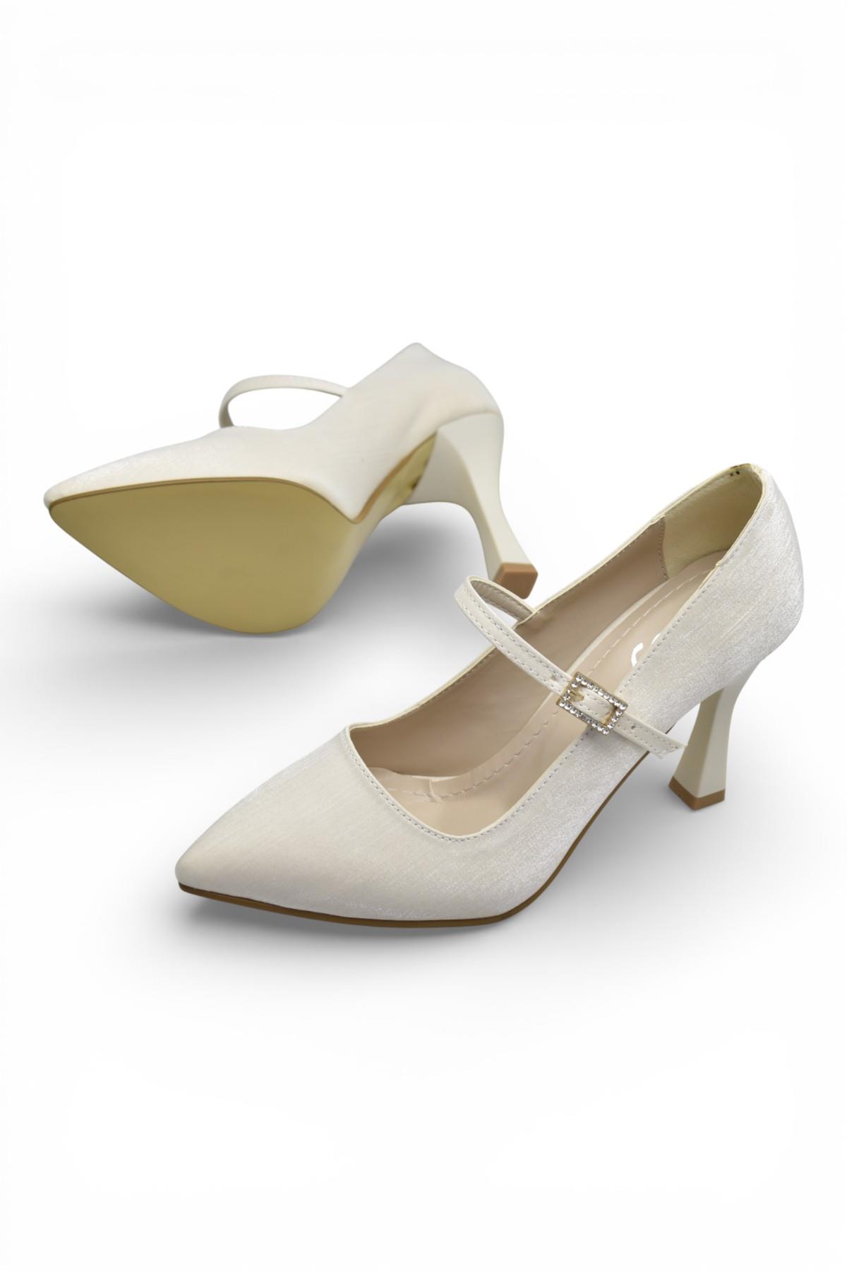 801 Kadın Topuklu Ayakkabı 9 cm Kadeh Topuk Abiye Düğün Nişan Ayakkabısı - Görsel 6