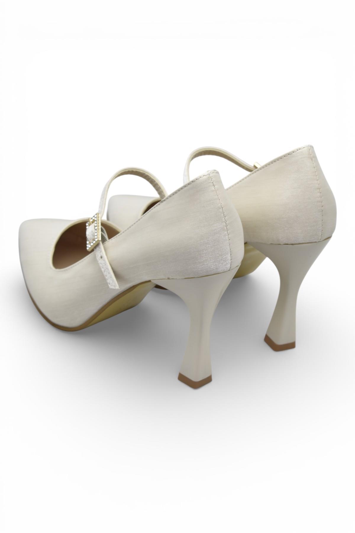 801 Kadın Topuklu Ayakkabı 9 cm Kadeh Topuk Abiye Düğün Nişan Ayakkabısı - Görsel 7