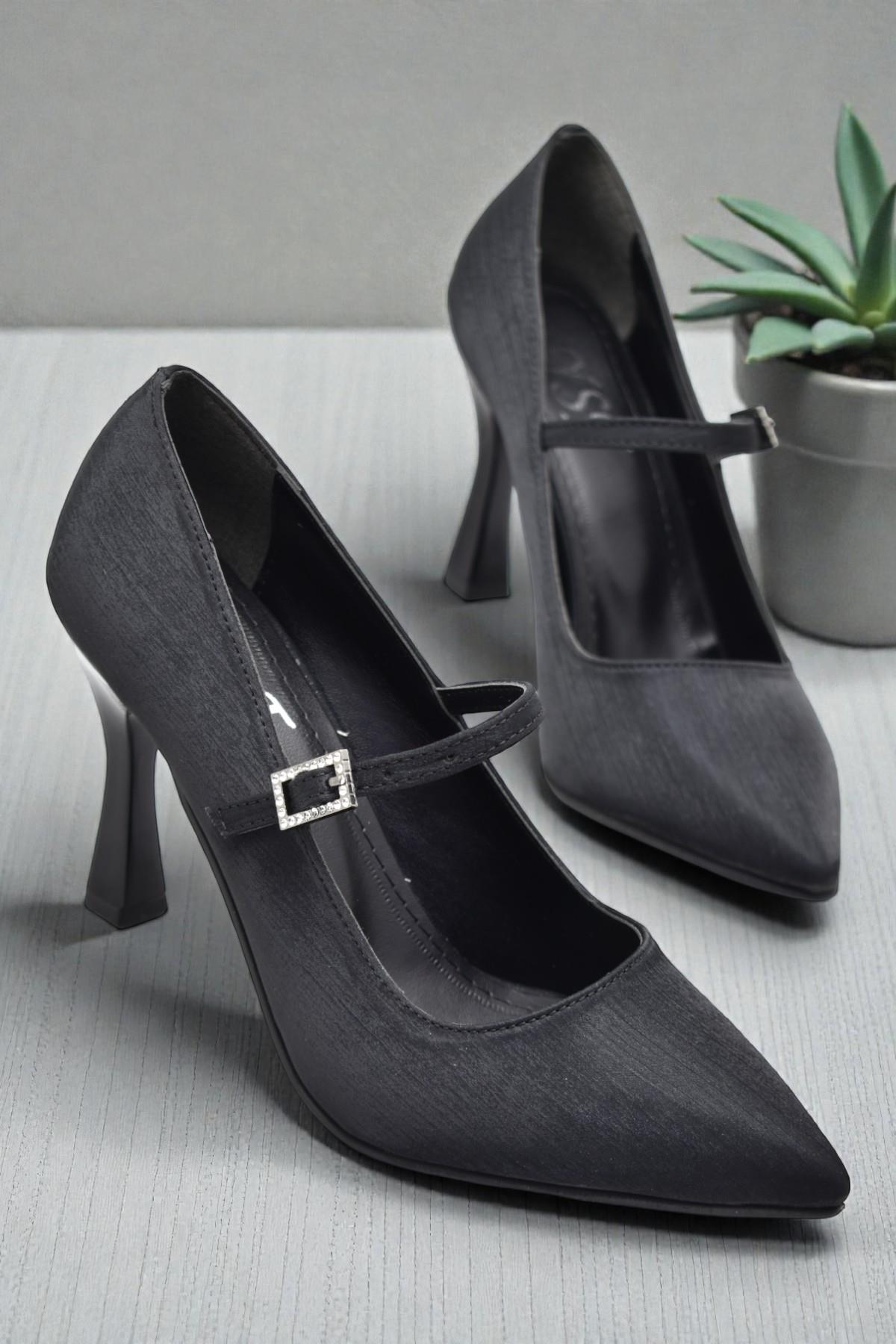 801 Kadın Topuklu Ayakkabı 9 cm Kadeh Topuk Abiye Düğün Nişan Ayakkabısı - Görsel 3