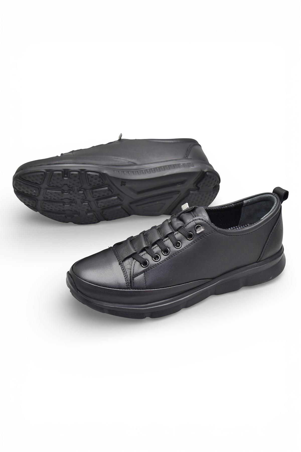 Ispartalılar Ispartalılar Siyah 605 Tam Ortopedik Poli Hafif Taban Günlük Hakiki Deri Kadın Ayakkabı Lastikli Casual Ayakkabı | Flo Siyah - 4. görsel