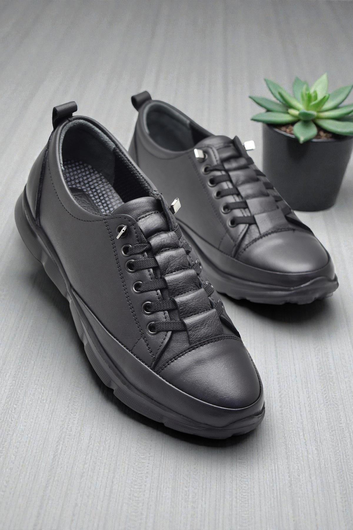 Ispartalılar Ispartalılar Siyah 605 Tam Ortopedik Poli Hafif Taban Günlük Hakiki Deri Kadın Ayakkabı Lastikli Casual Ayakkabı | Flo Siyah - 7. görsel