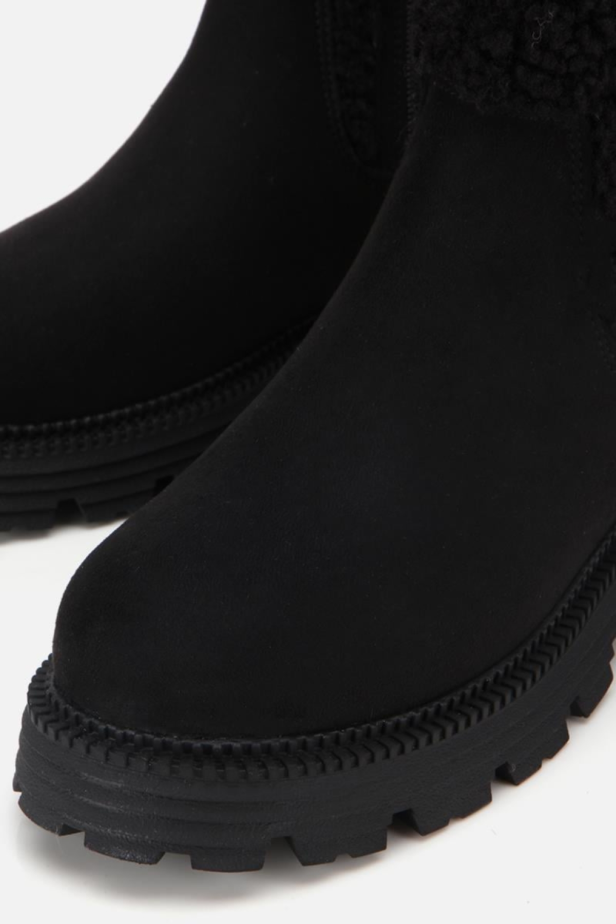Yaya By Hotiç Yaya By Hotiç Kadın Süet Siyah Kürklü Kalın Tabanlı Düz Bot | Flo Siyah - 6. görsel