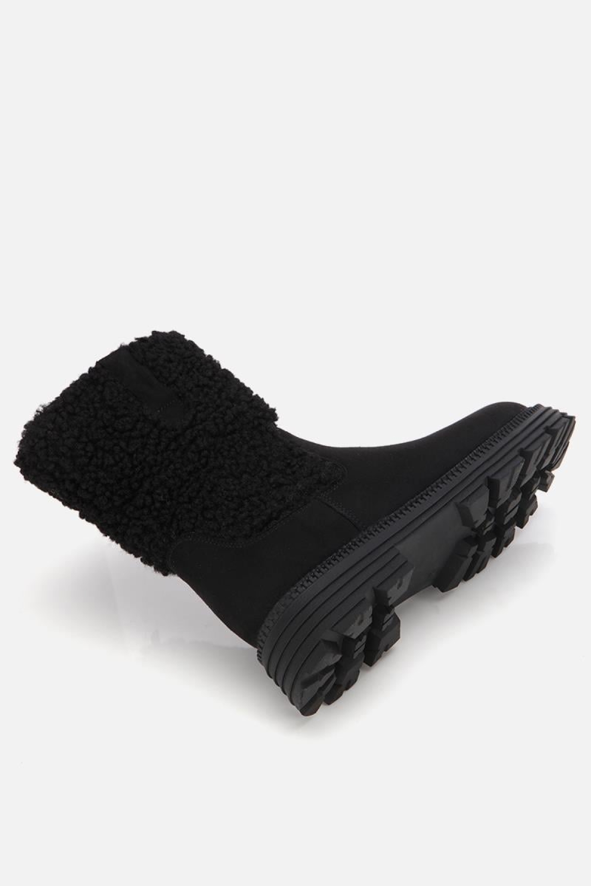 Yaya By Hotiç Yaya By Hotiç Kadın Süet Siyah Kürklü Kalın Tabanlı Düz Bot | Flo Siyah - 8. görsel