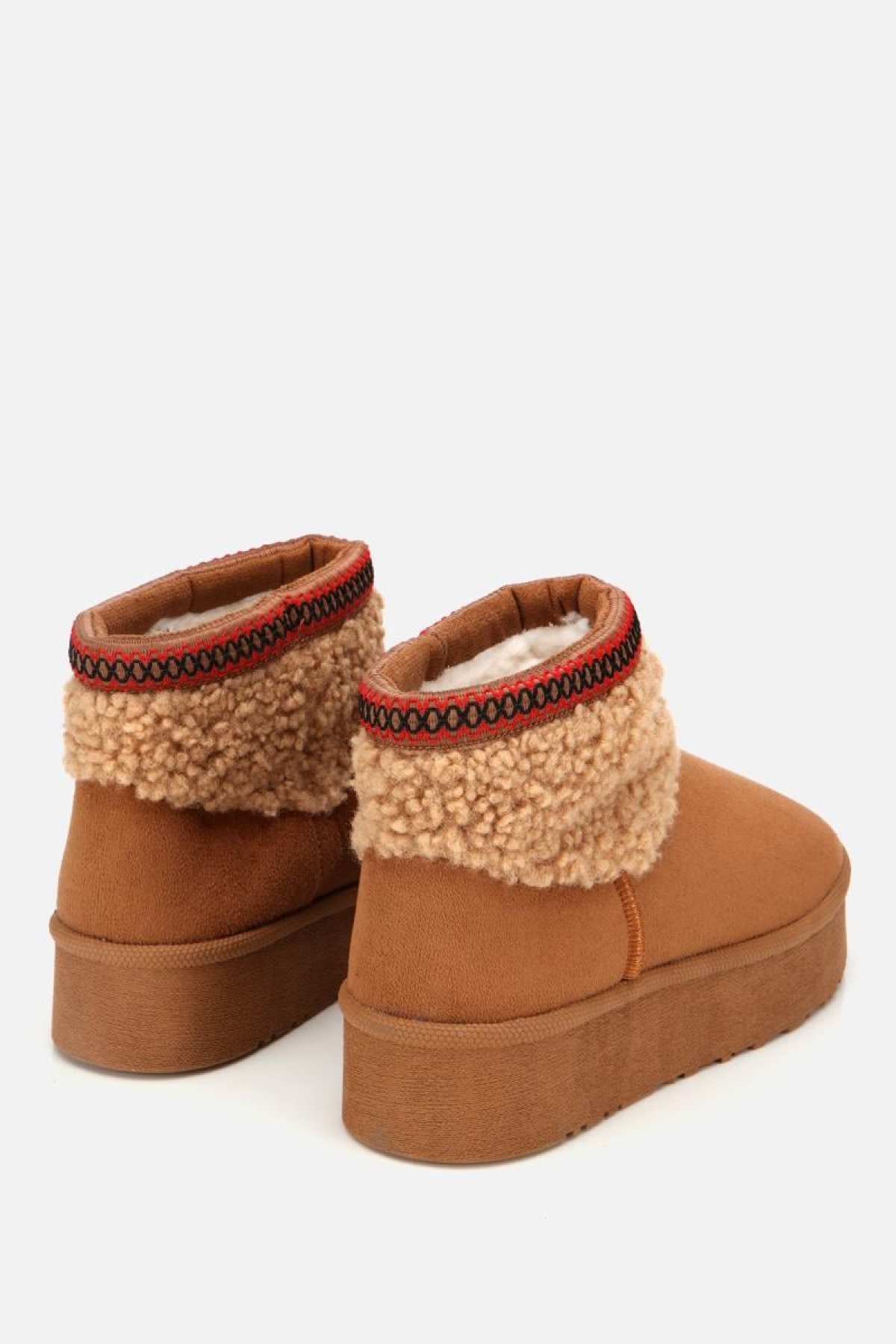 Yaya By Hotiç Yaya By Hotiç Kadın Süet Taba Kürklü Bilekte Kalın Tabanlı Düz Bot | Flo Taba - 4. görsel