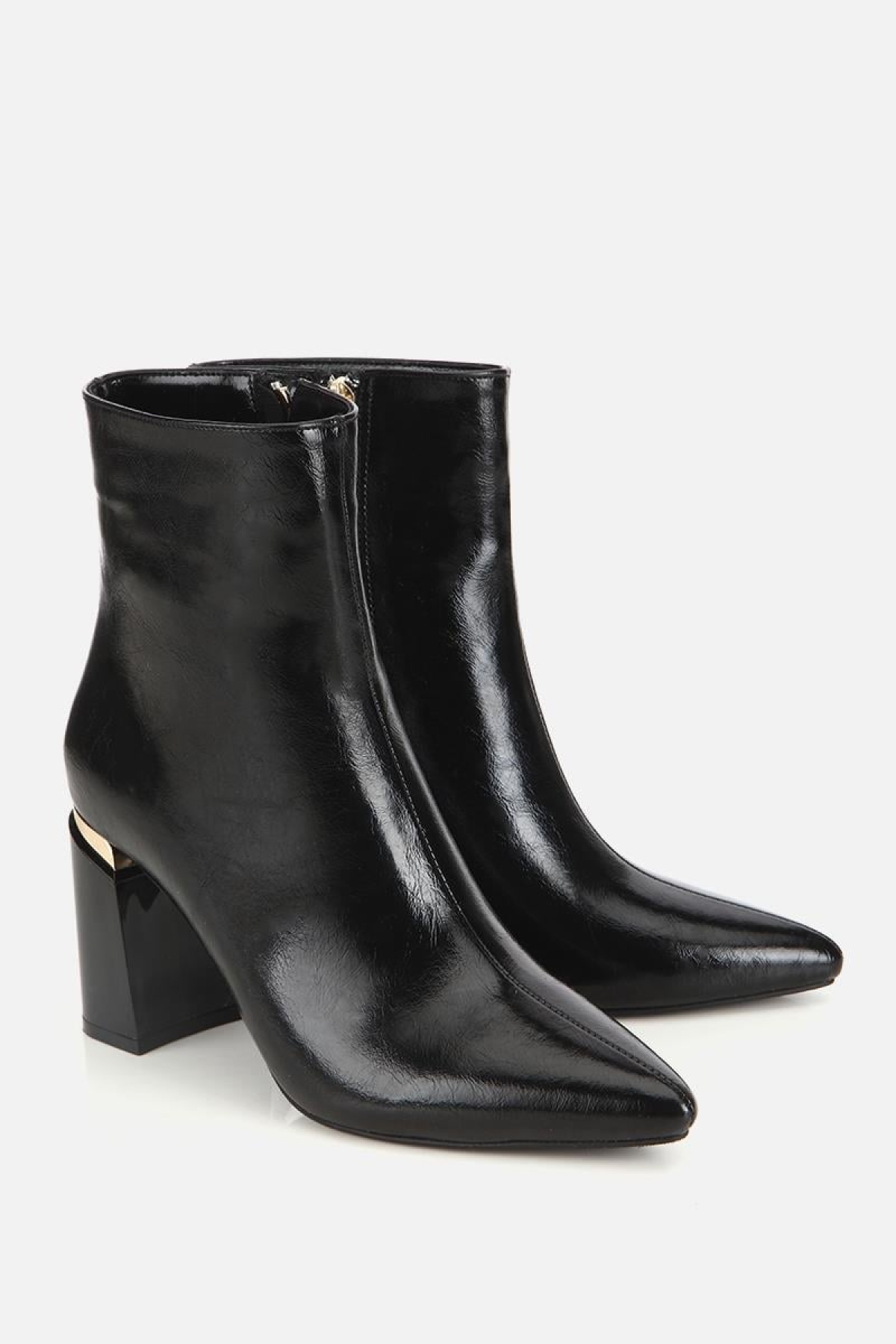 Yaya By Hotiç Yaya By Hotiç Kadın Siyah Gold Detaylı Sivri Burunlu Topuklu Bot | Flo Siyah - 3. görsel