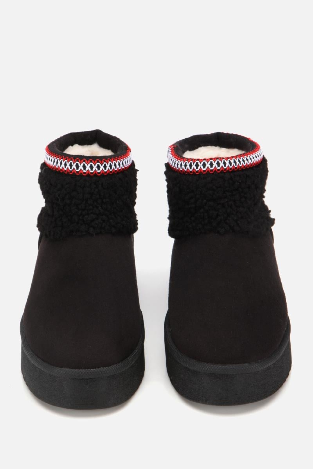 Yaya By Hotiç Yaya By Hotiç Kadın Süet Siyah Kürklü Bilekte Kalın Tabanlı Düz Bot | Flo Siyah - 6. görsel