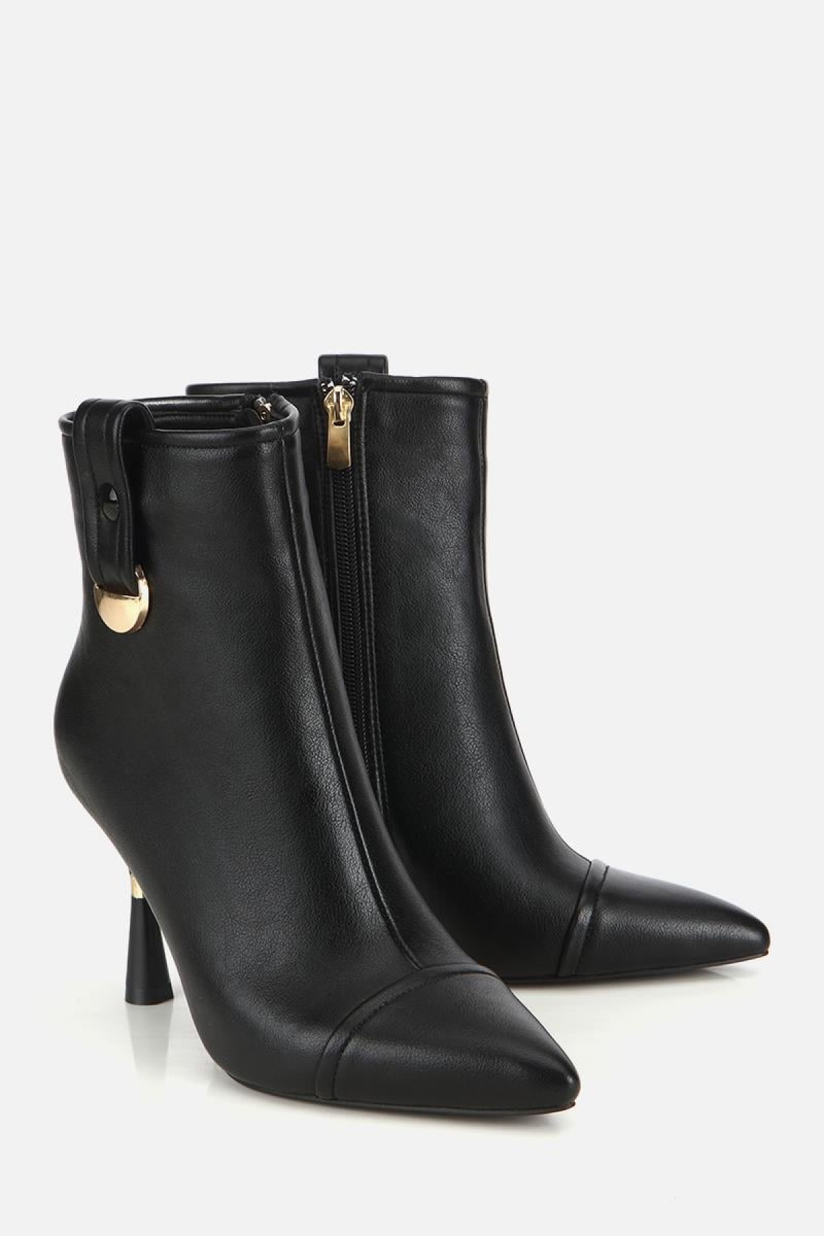 Yaya By Hotiç Yaya By Hotiç Kadın Siyah Dikiş Detaylı Gold Detaylı Tokalı İnce Topuklu Bot | Flo Siyah - 3. görsel