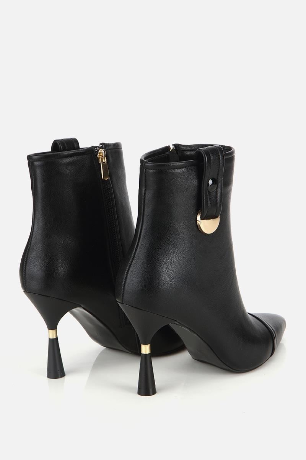 Yaya By Hotiç Yaya By Hotiç Kadın Siyah Dikiş Detaylı Gold Detaylı Tokalı İnce Topuklu Bot | Flo Siyah - 4. görsel