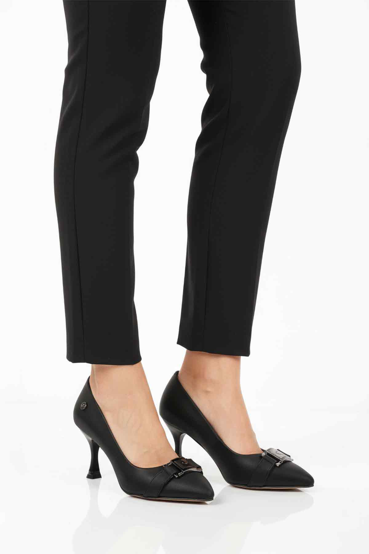 Pierre Cardin Pierre Cardin PC-55201 Siyah Saten İnce Topuklu Kadın Abiye Ayakkabı | Flo Siyah - 3. görsel