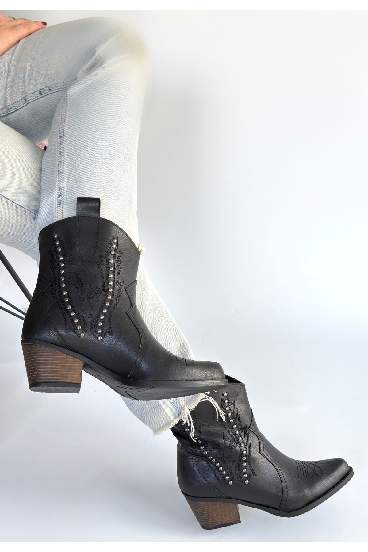 Pabucmarketi Pabucmarketi Siyah Kadın Topuklu Bot | Flo Siyah - 4. görsel