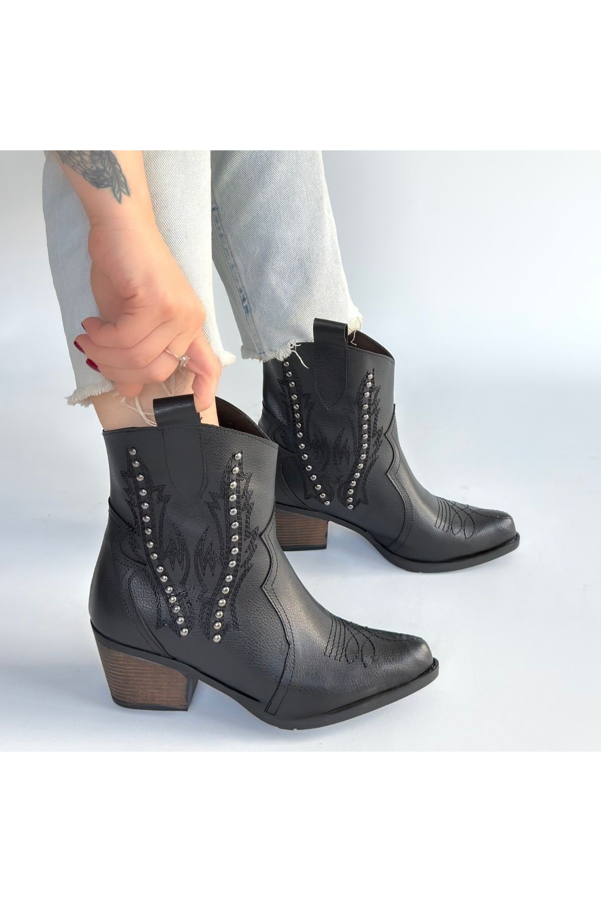 Pabucmarketi Pabucmarketi Siyah Kadın Topuklu Bot | Flo Siyah - 5. görsel