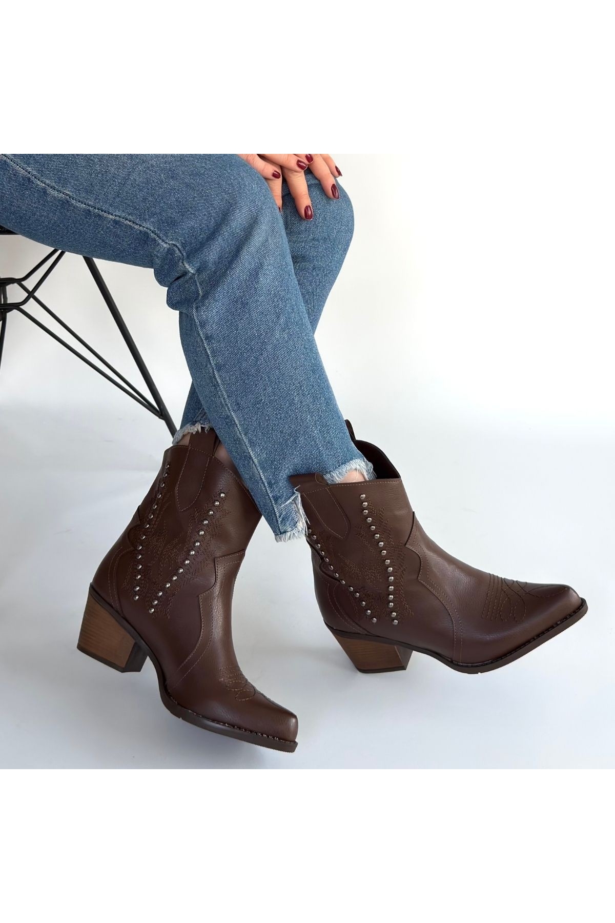 Kahve Kadın Topuklu Bot - Görsel 5
