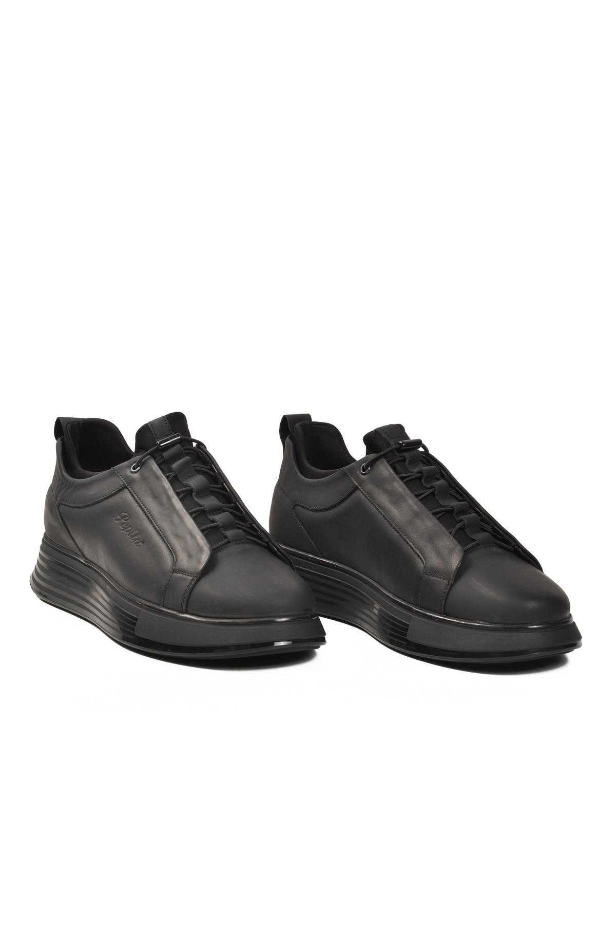 Voyager Voyager Siyah Mat Hakiki Deri Erkek Casual Ayakkabı | Flo Siyah - 4. görsel