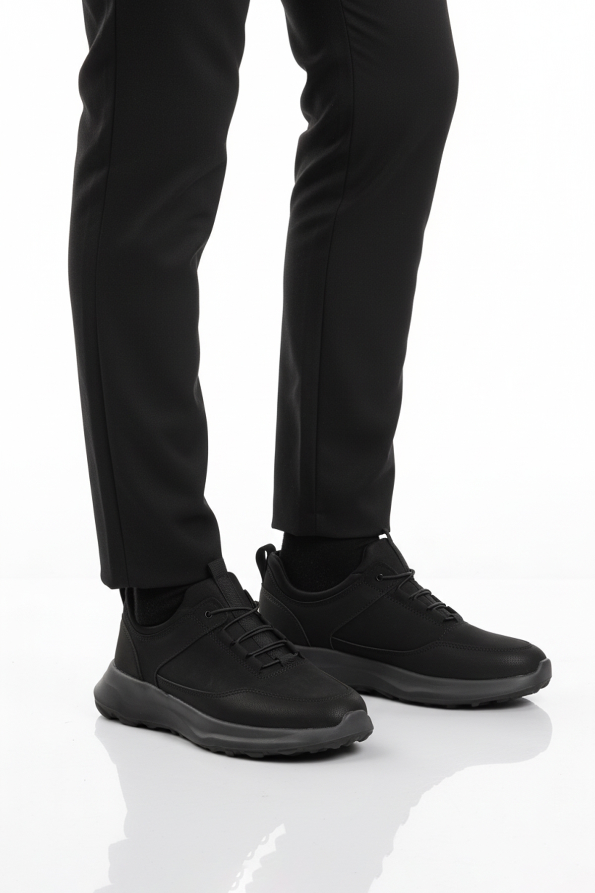 Conteyner Conteyner Siyah Lastik Bağcıklı Erkek Casual Ayakkabı | Flo Siyah - 2. görsel
