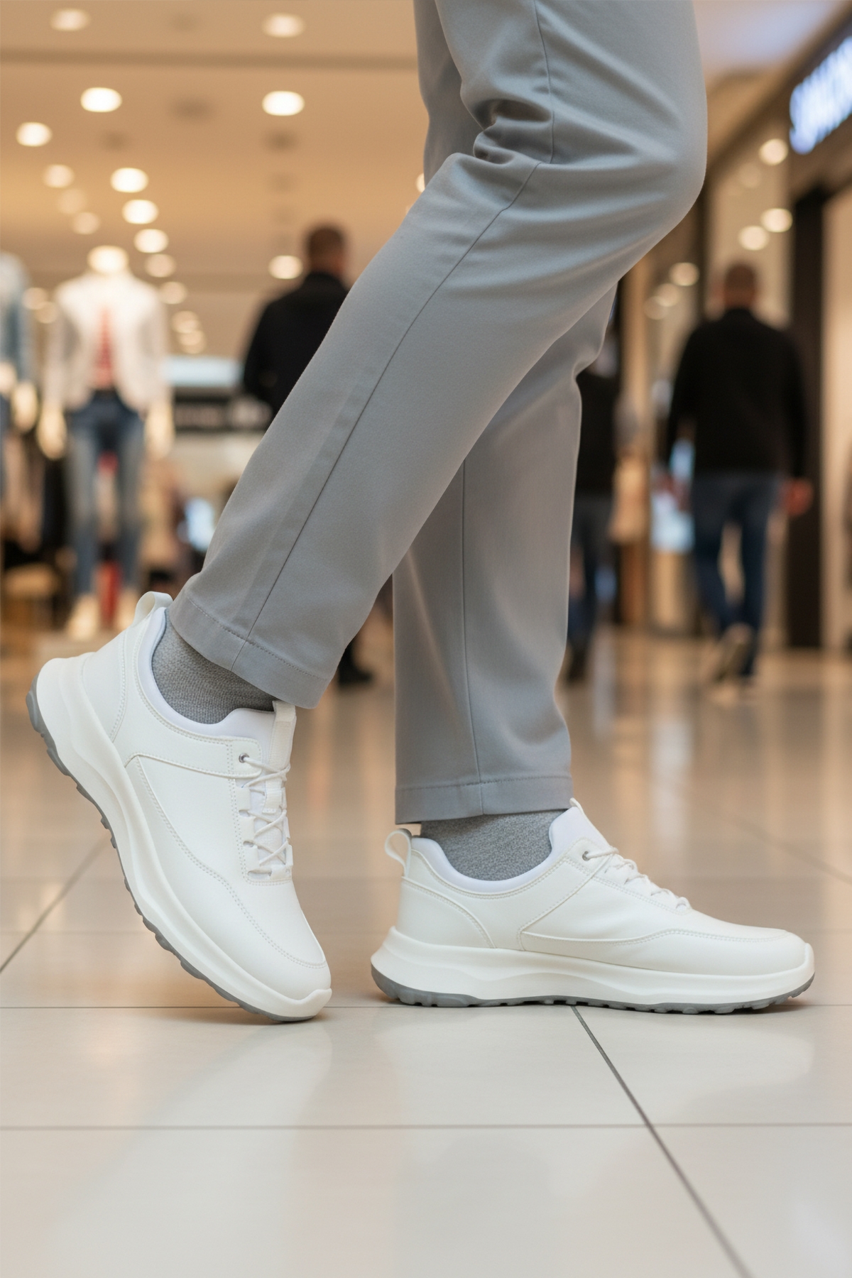 Conteyner Conteyner Beyaz Lastik Bağcıklı Erkek Casual Ayakkabı | Flo Beyaz - 4. görsel