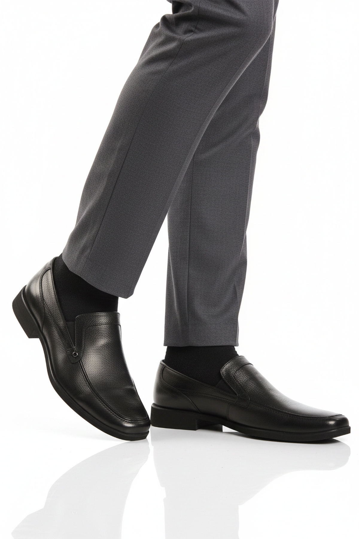 A Spor A Spor Aspor Siyah Hakiki Deri Erkek Klasik Ayakkabı | Flo Siyah - 2. görsel