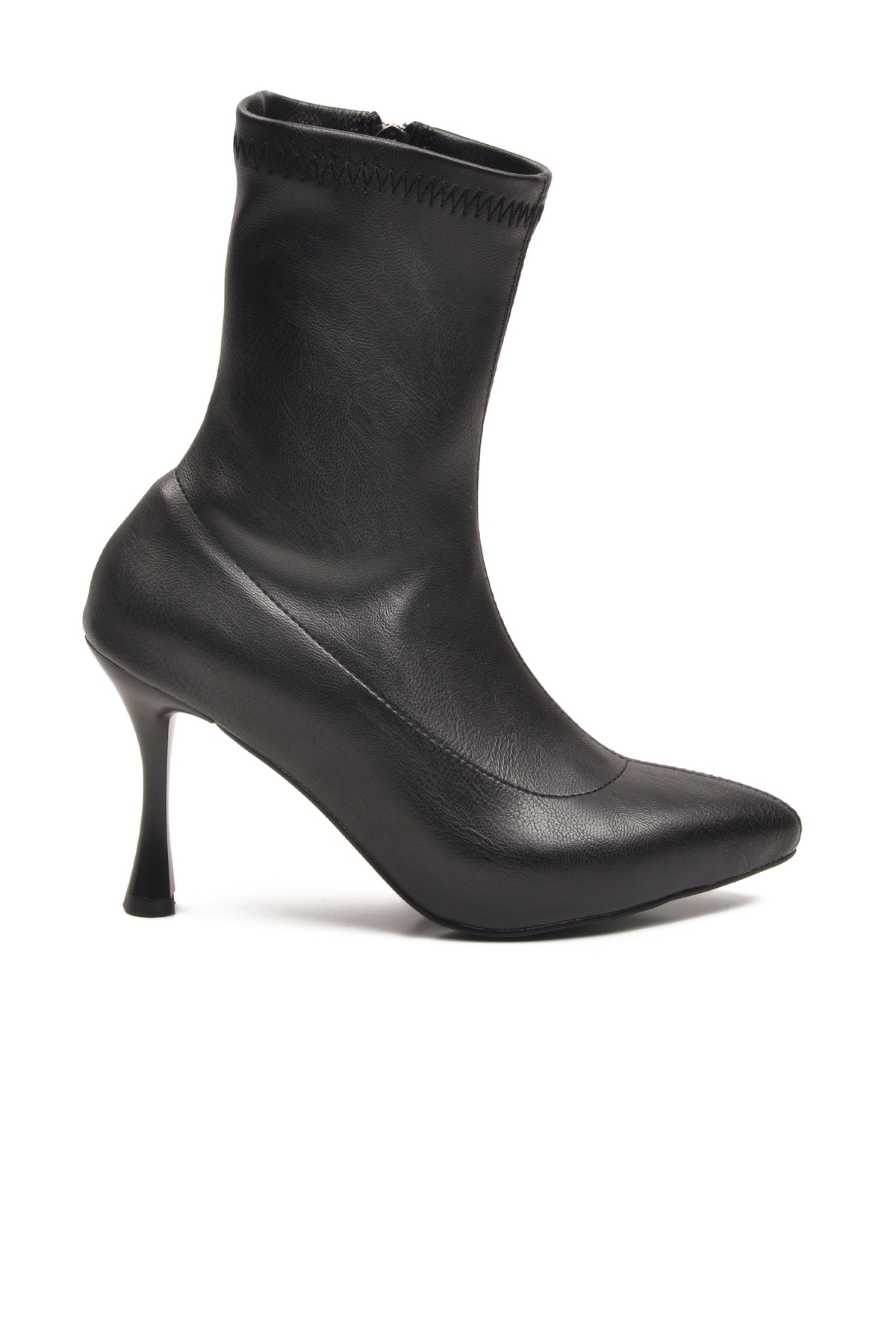 A Spor A Spor Aspor Siyah Polarlı Fermuarlı Kadın Topuklu Bot | Flo Siyah - 2. görsel