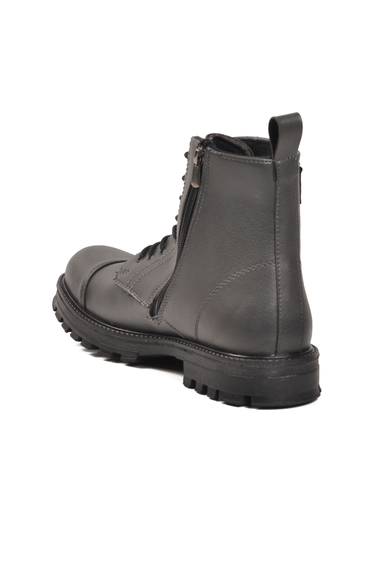 Conteyner Conteyner Gri Füme Polarlı Fermuarlı Bağcıklı Erkek Bot | Flo Gri - 5. görsel