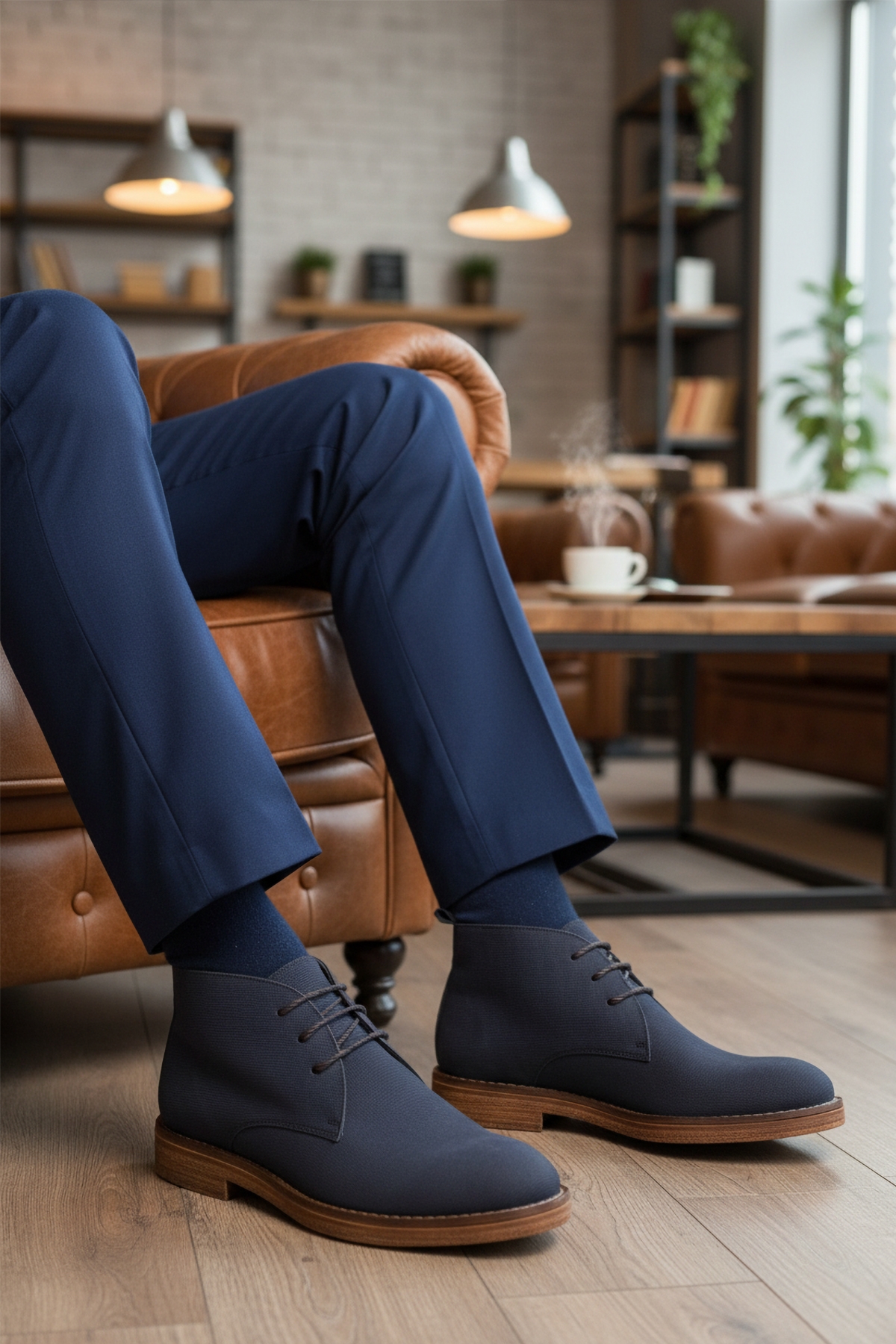 A Spor A Spor Aspor Lacivert Bağcıklı Hakiki Deri Erkek Klasik Bot | Flo Lacivert - 4. görsel